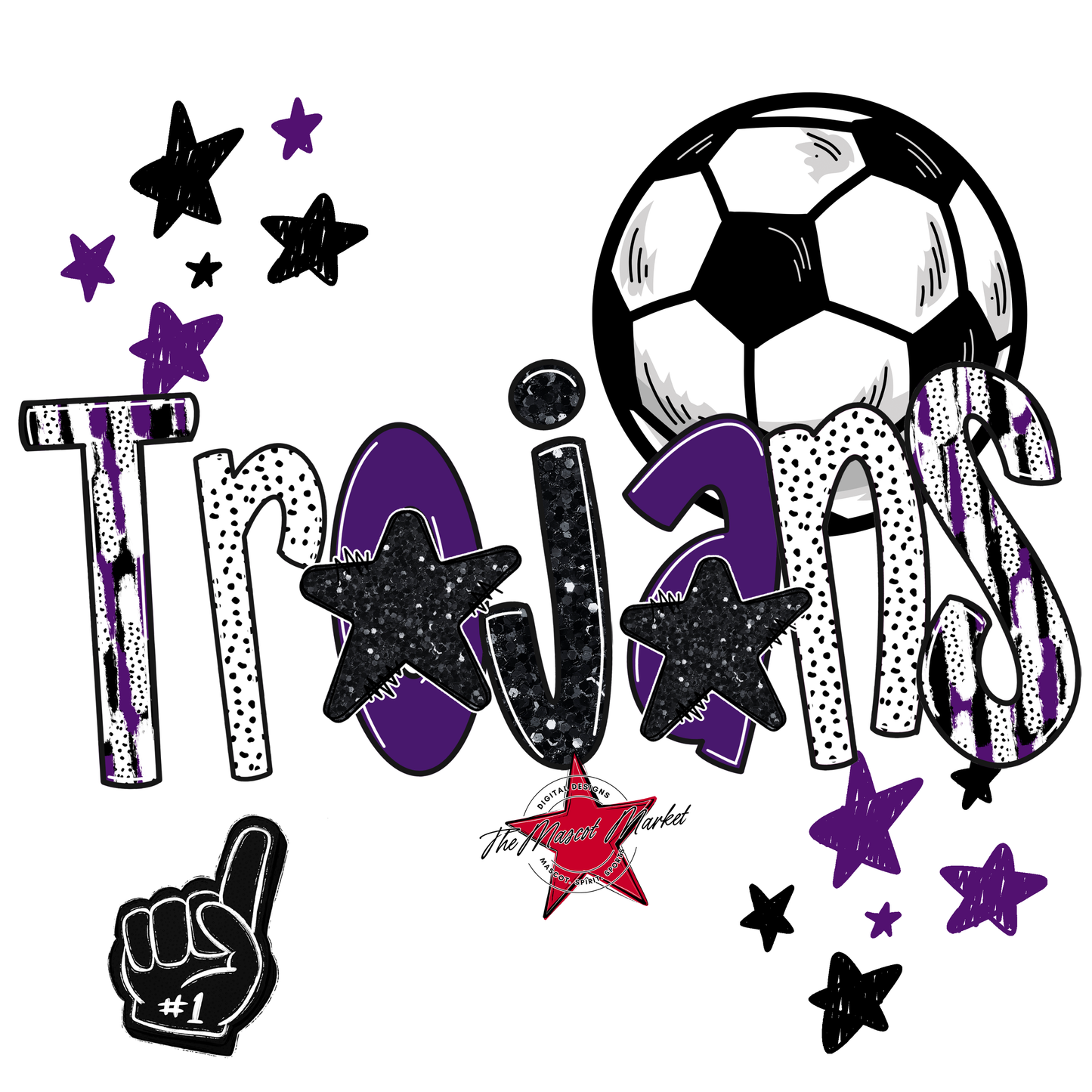 Trojans Soccer Scrape-Purple