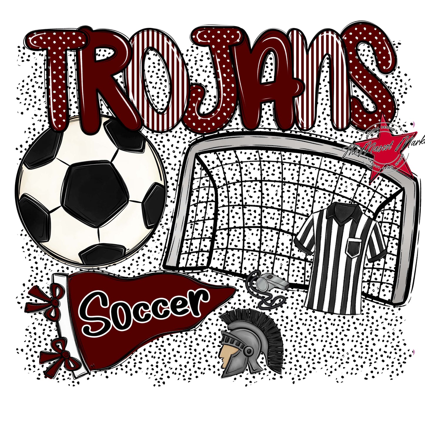 Trojans Soccer Spirit-Maroon