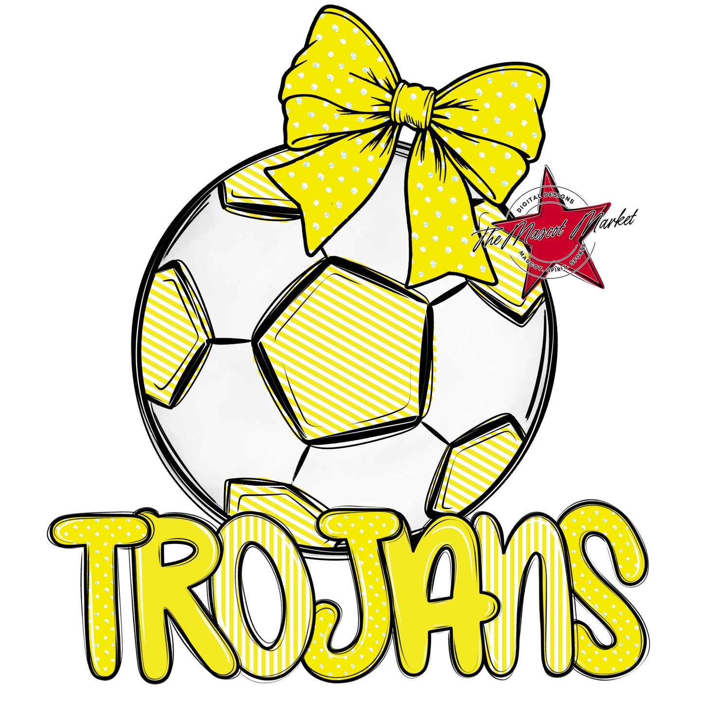 Trojans Soccer Spirit Design-Bright Yellow