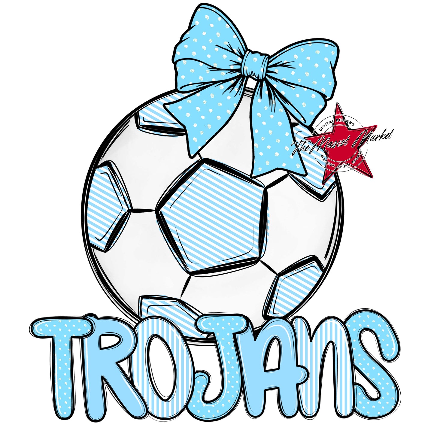 Trojans Soccer Spirit Design-Columbia Blue
