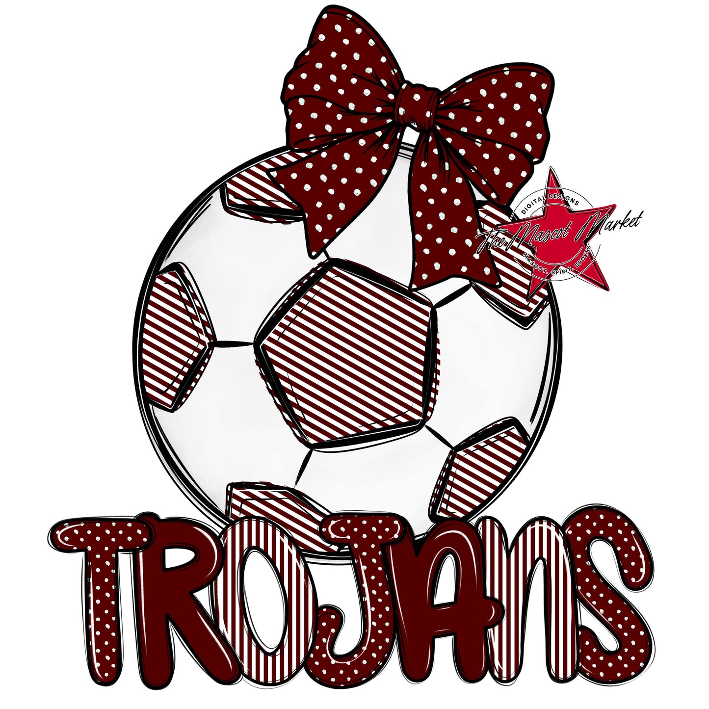Trojans Soccer Spirit Design-Maroon