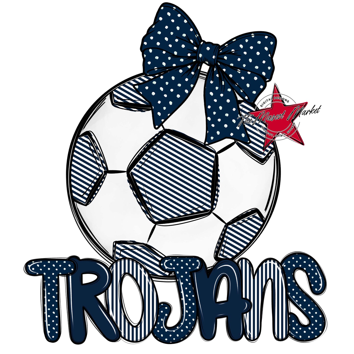Trojans Soccer Spirit Design-Navy