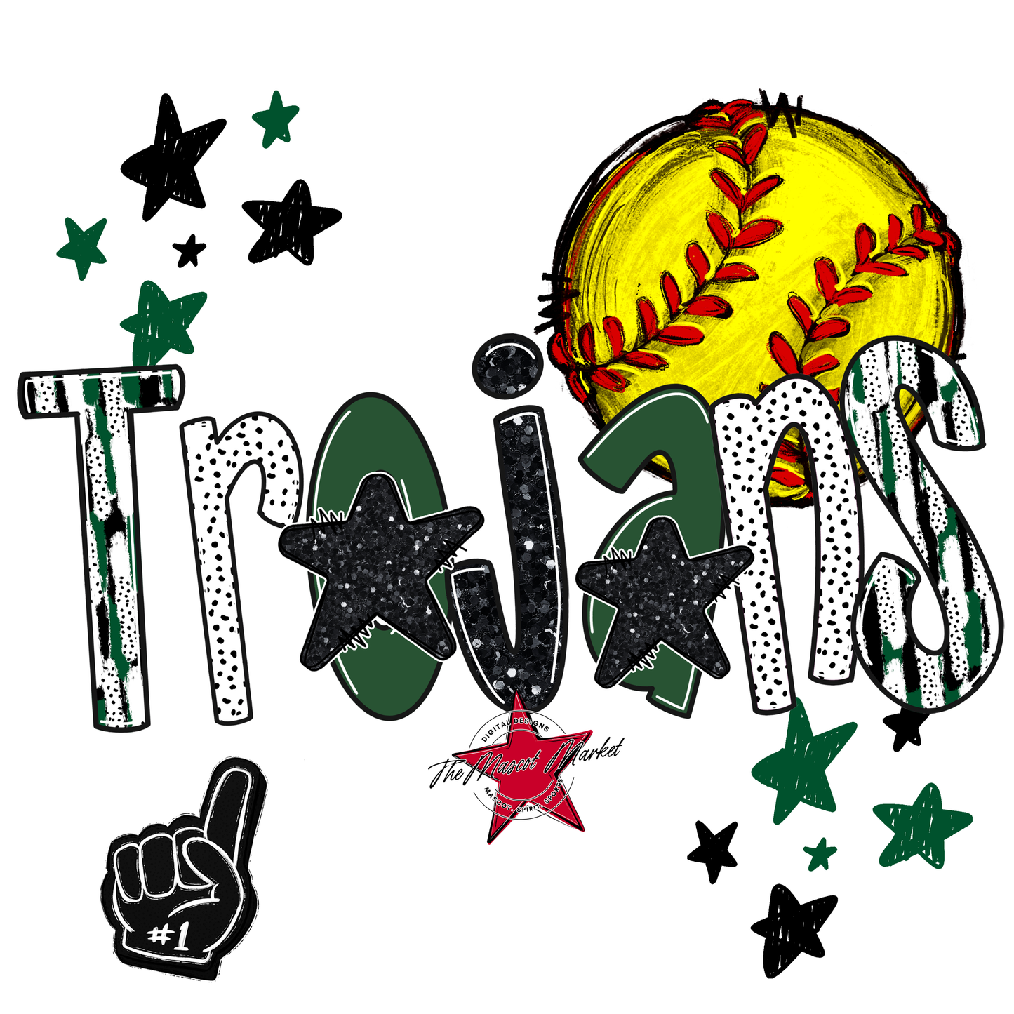 Trojans Softball Scrape-Green