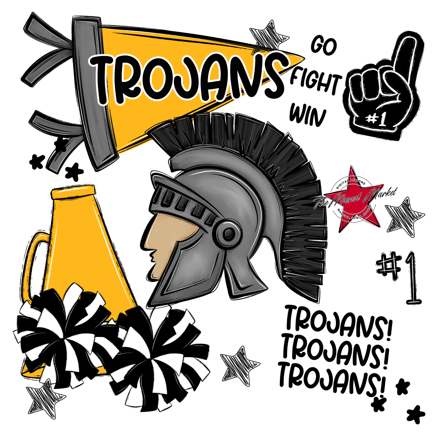Trojans Spirit Design-Yellow