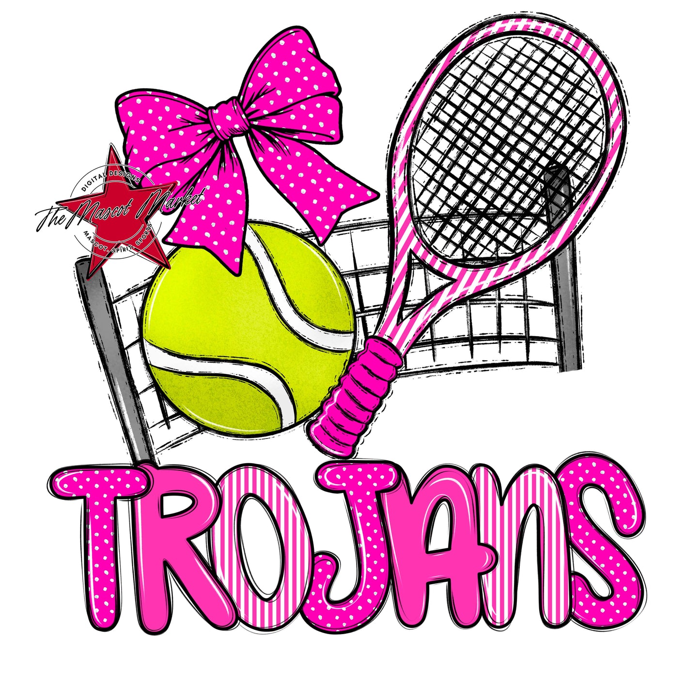 Trojans Tennis Spirit Design-Pink