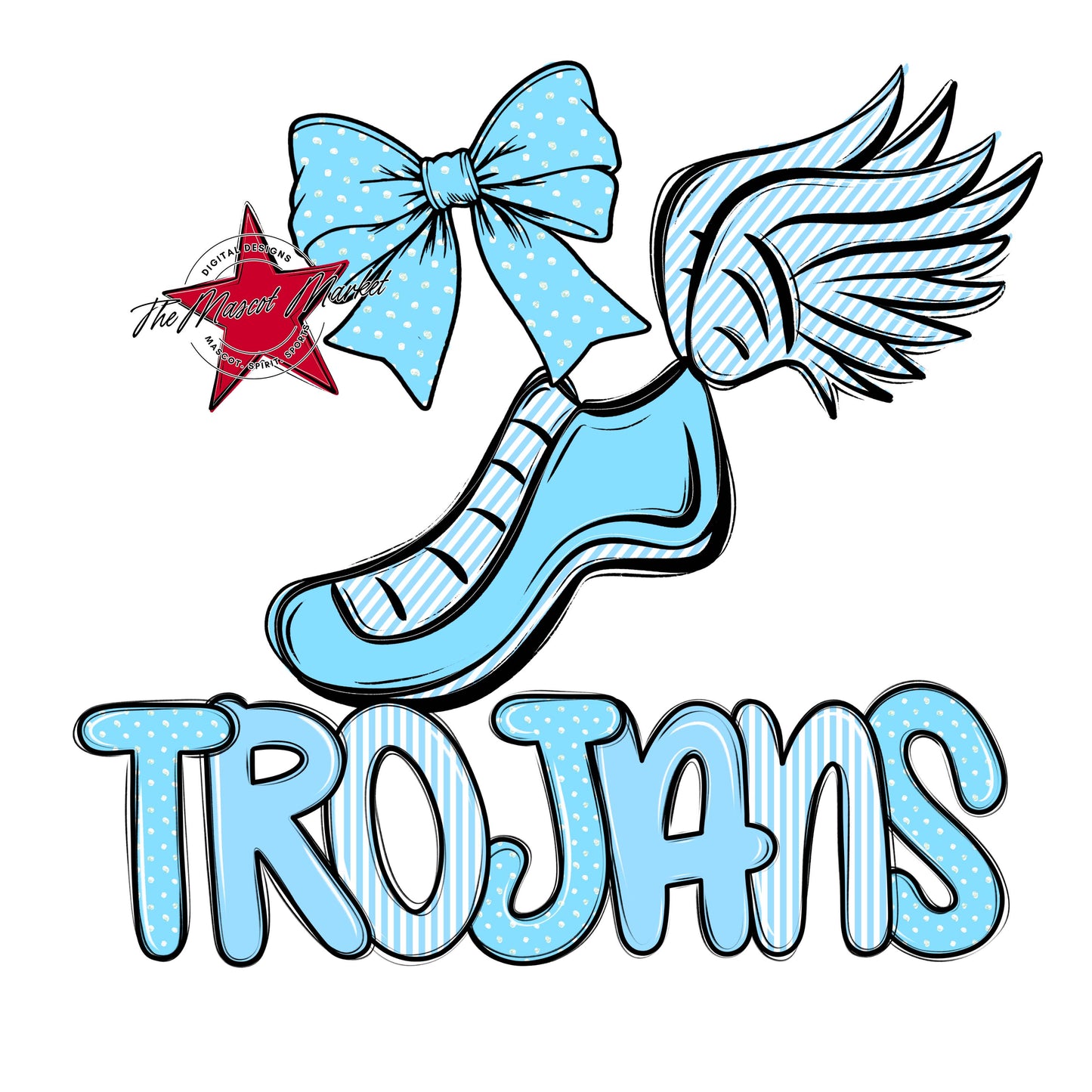 Trojans Track Spirit Design-Columbia Blue