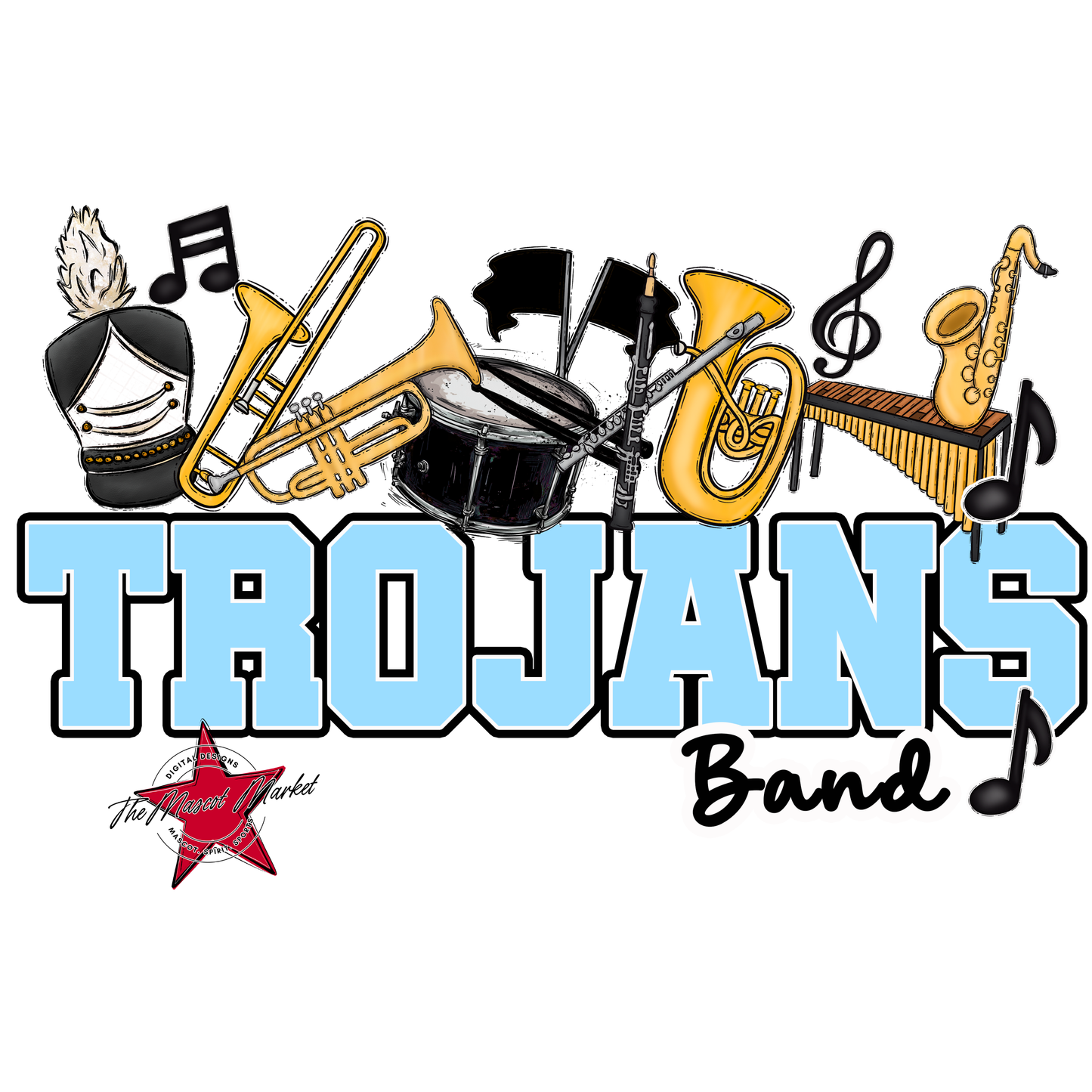 Trojans Varsity Band-Columbia Blue