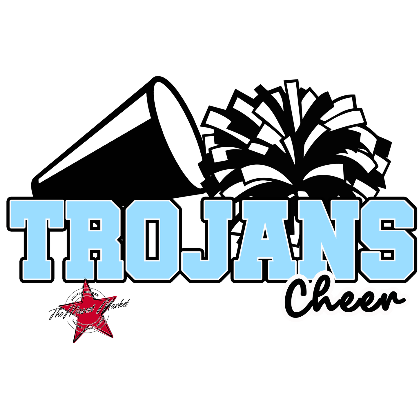 Trojans Varsity Cheer-Columbia Blue