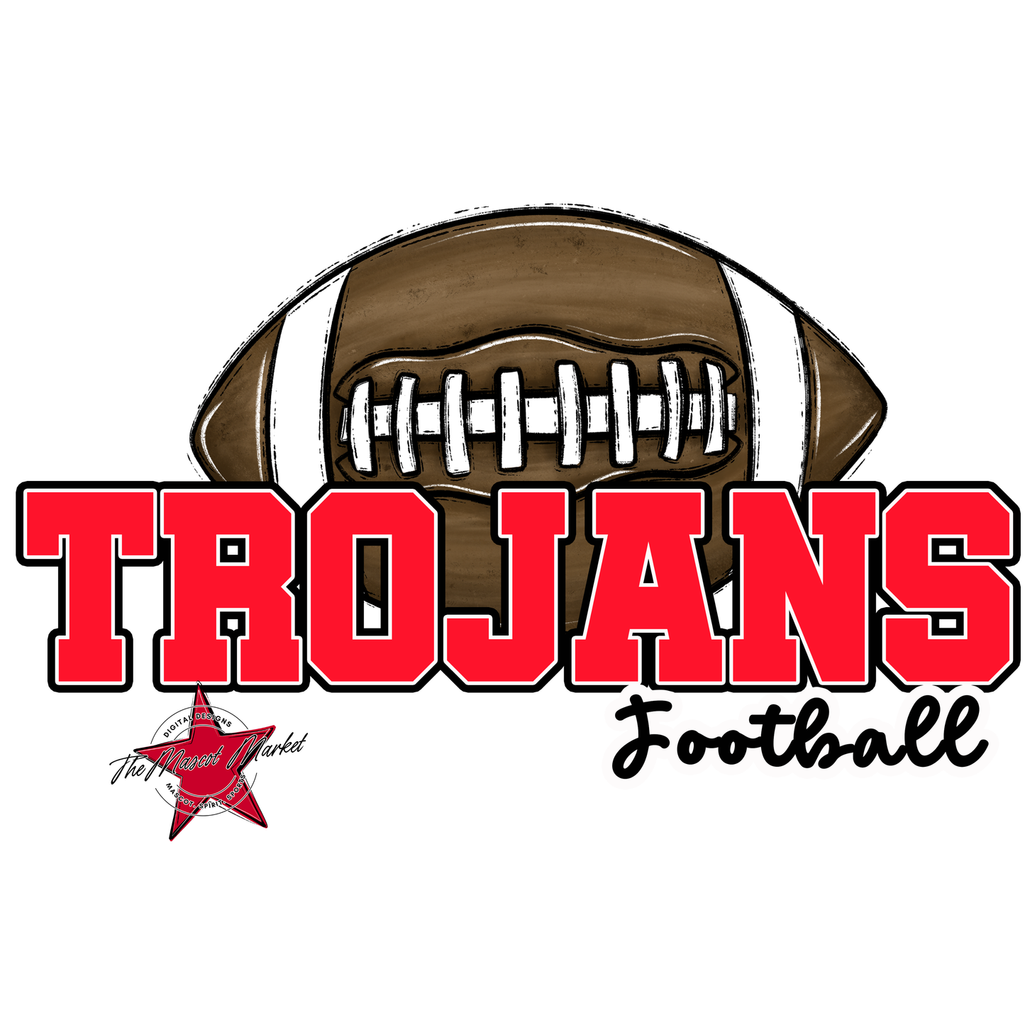 Trojans Varsity Football-Bright Red