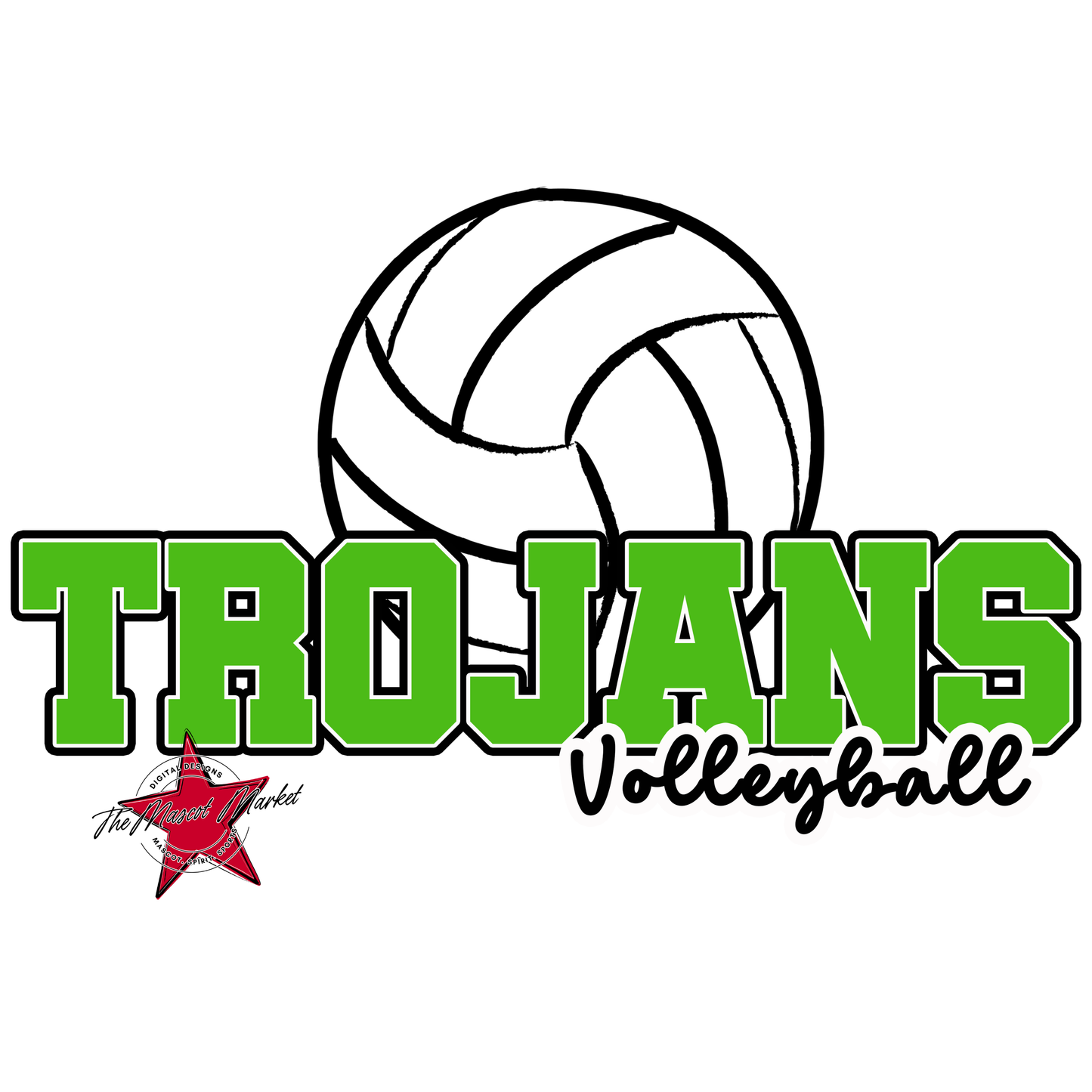 Trojans Varsity Volleyball-Bright Green