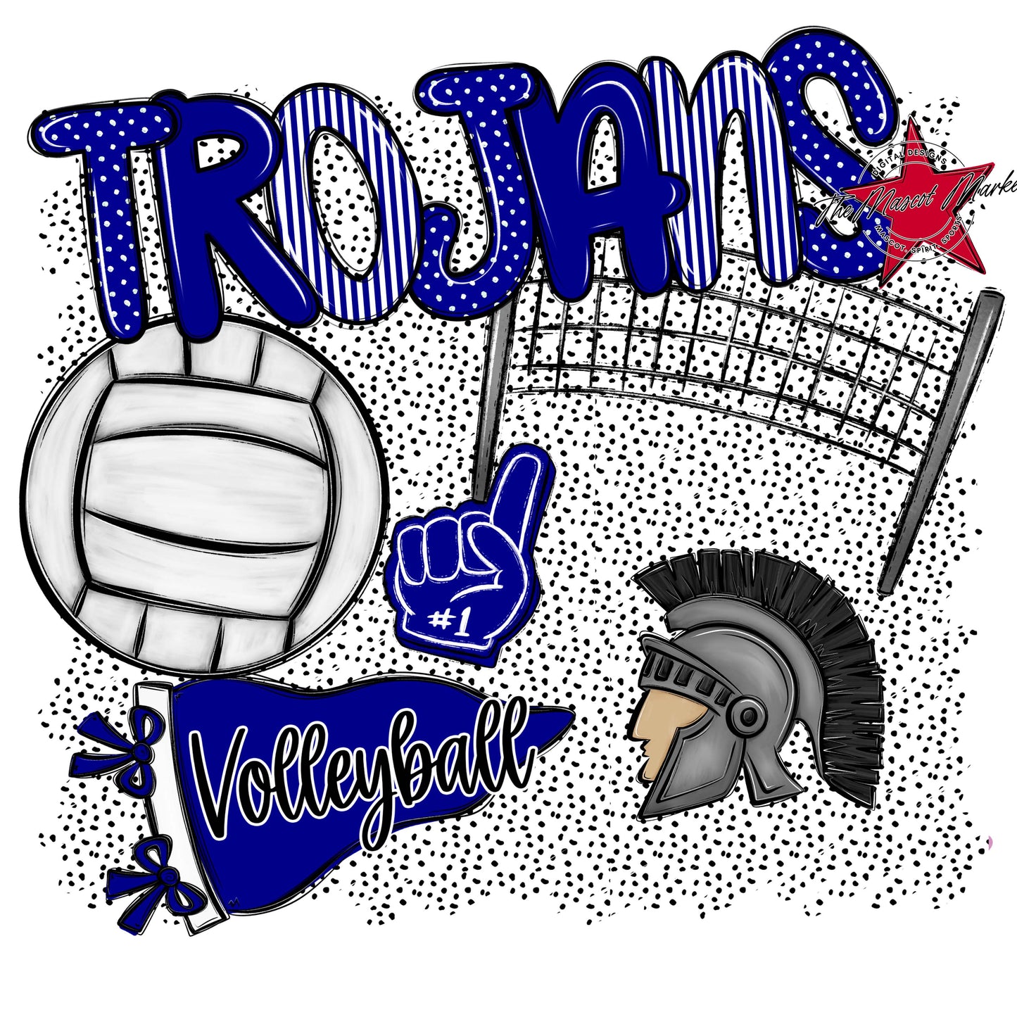 Trojans Volleyball Spirit-Blue