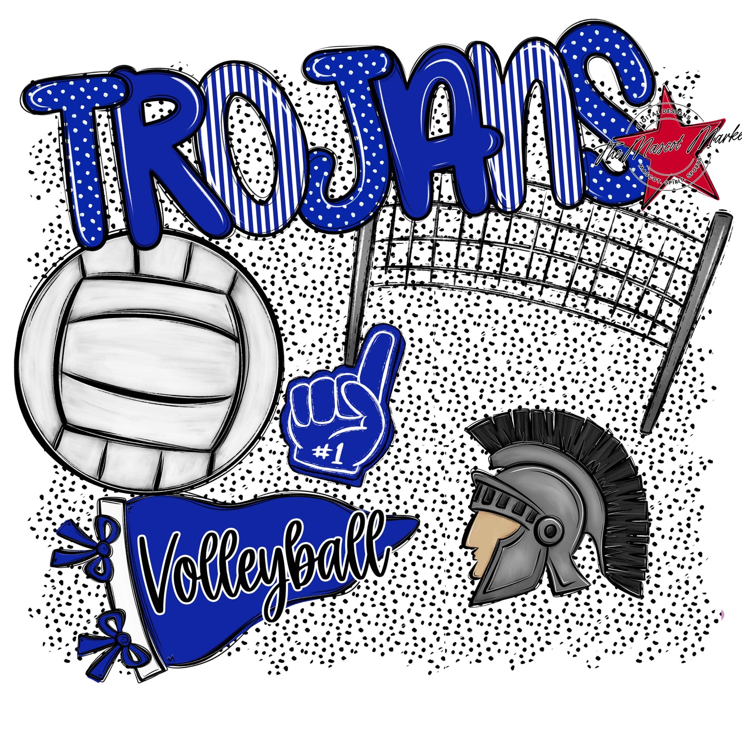 Trojans Volleyball Spirit-Royal Blue