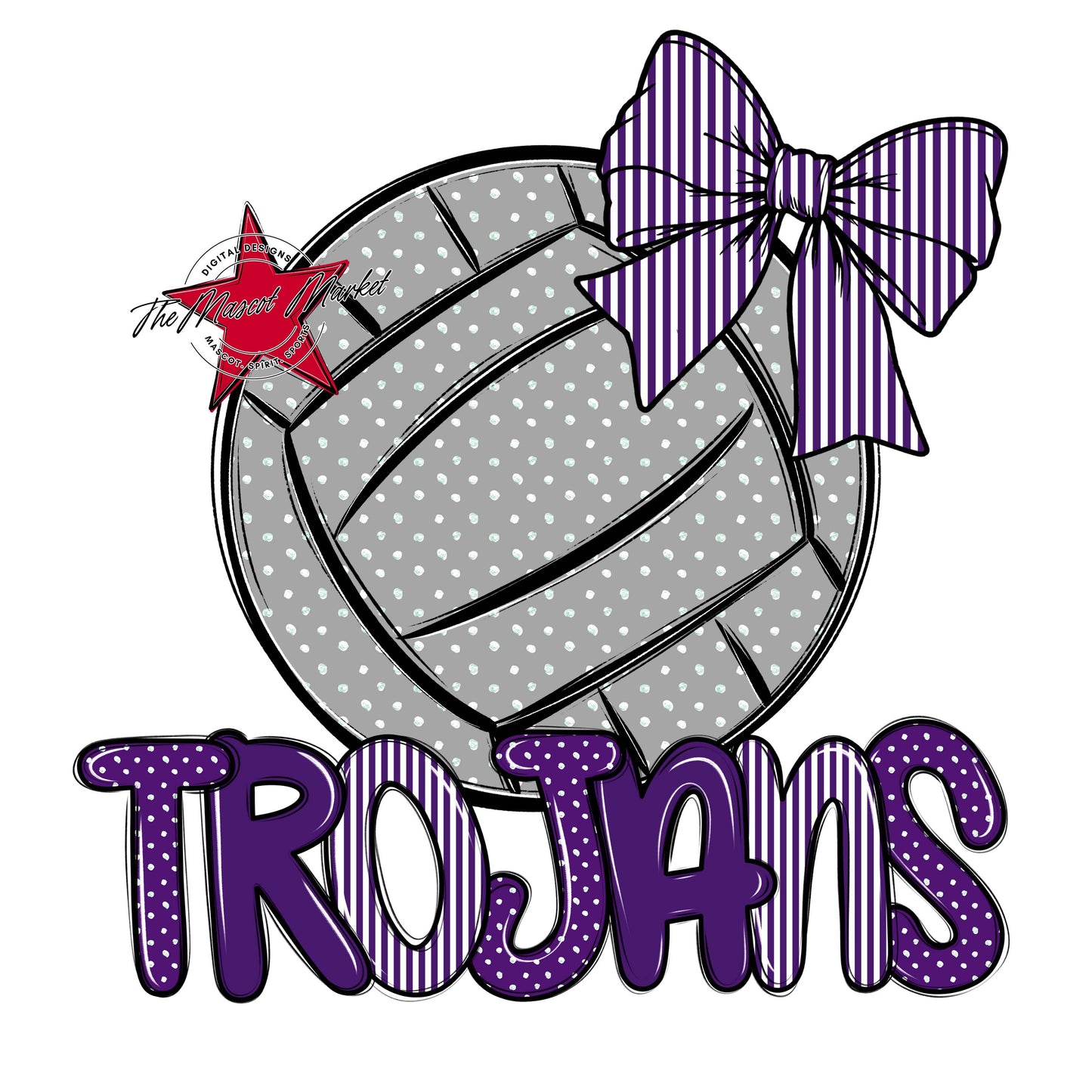 Trojans Volleyball Spirit Design-Purple