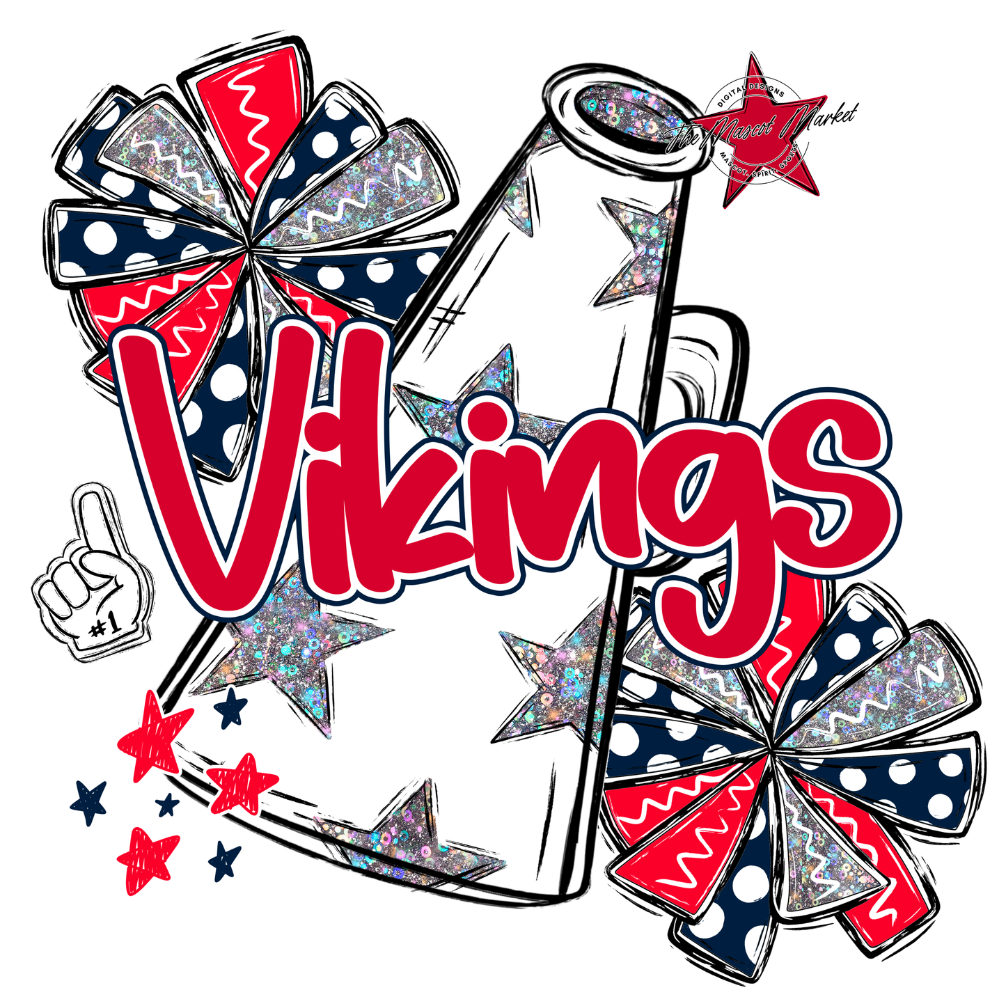 Vikings Alpha Megaphone Design-Navy-Red