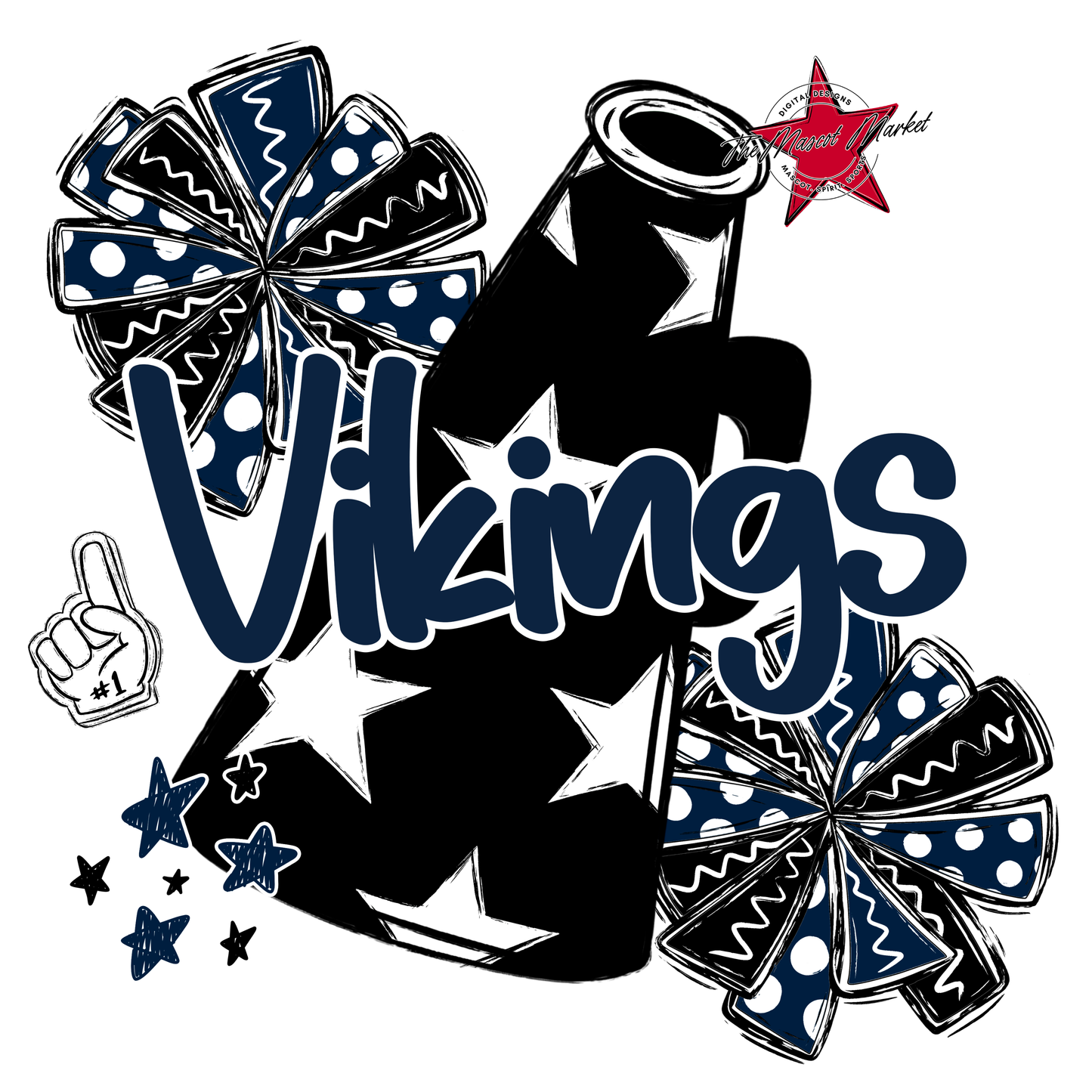 Vikings Alpha Megaphone Design-Navy