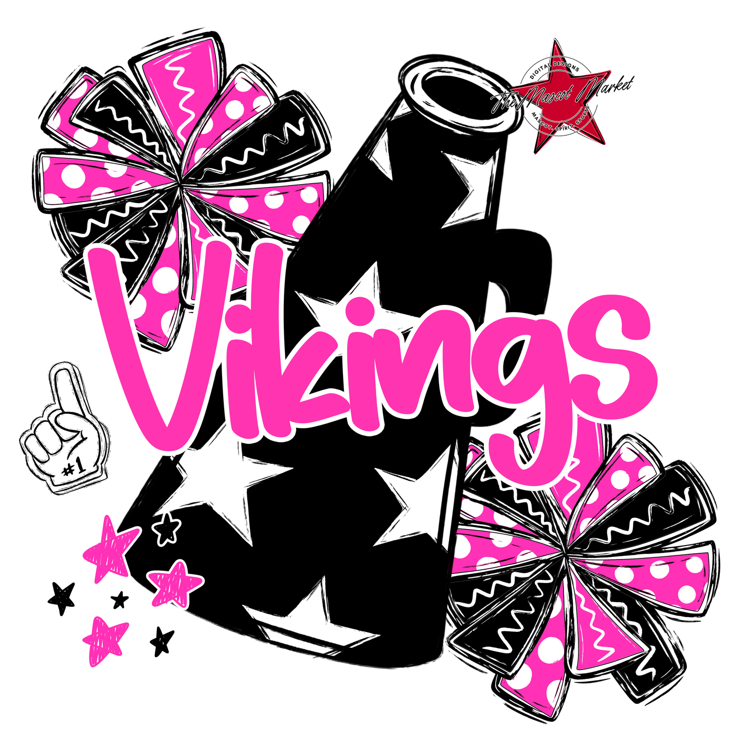 Vikings Alpha Megaphone Design-Pink