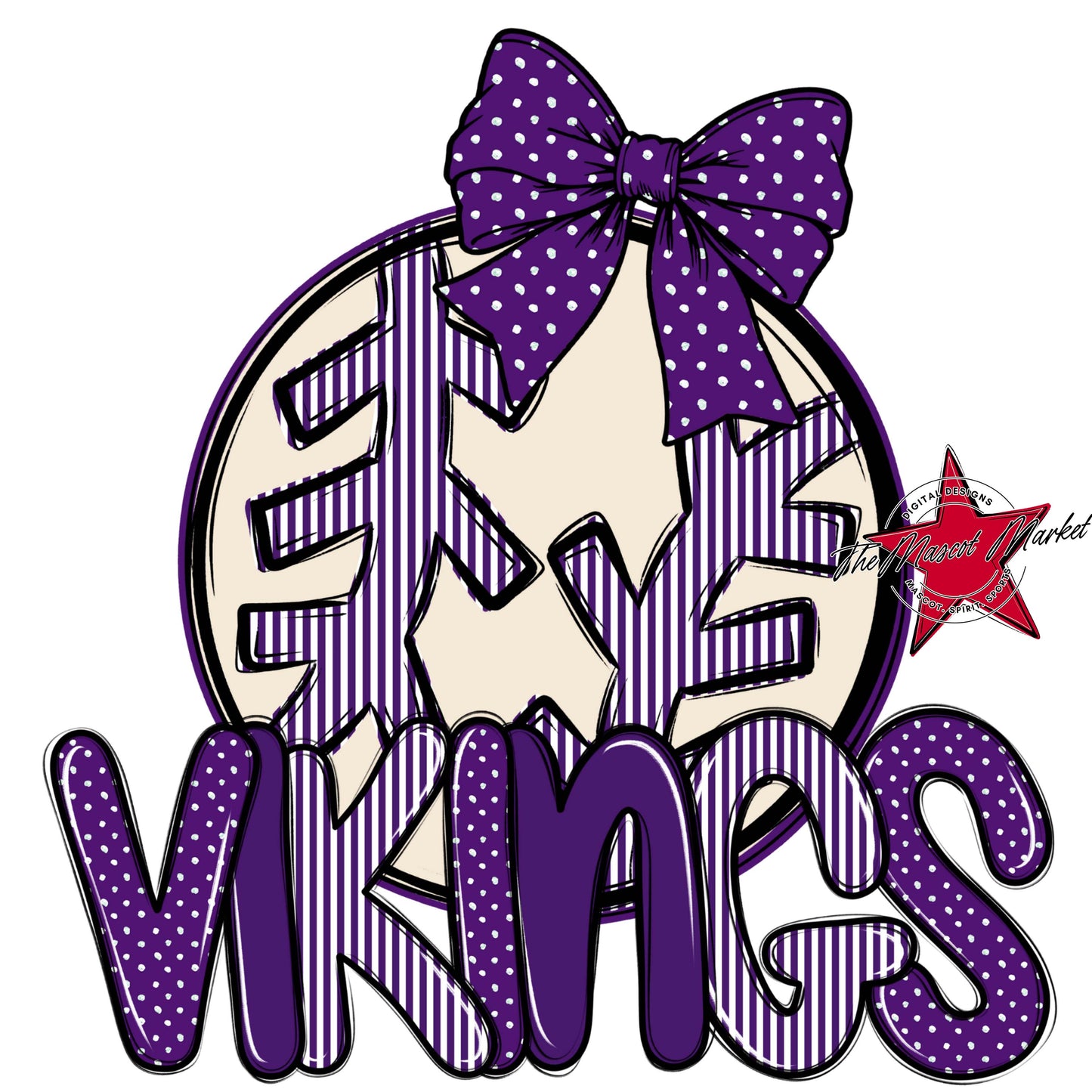 Vikings Baseball-Softball Spirit Design-Purple