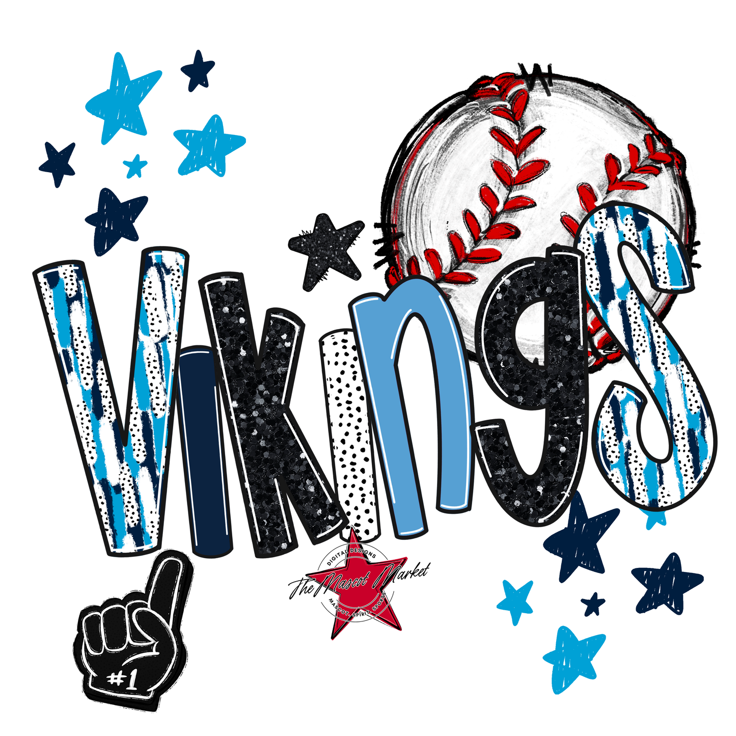 Vikings Baseball Scrape-Navy-Carolina Blue