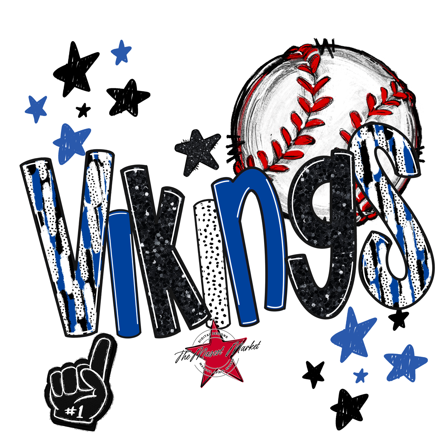 Vikings Baseball Scrape-Off Blue