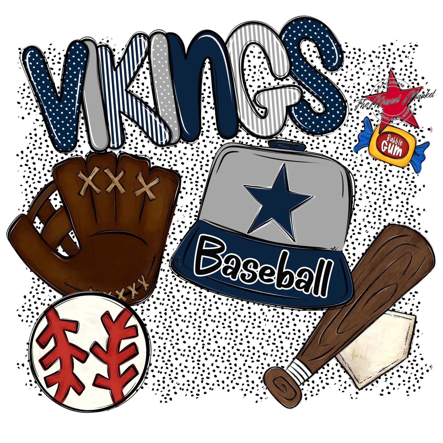 Vikings Baseball Spirit-Navy & Grey