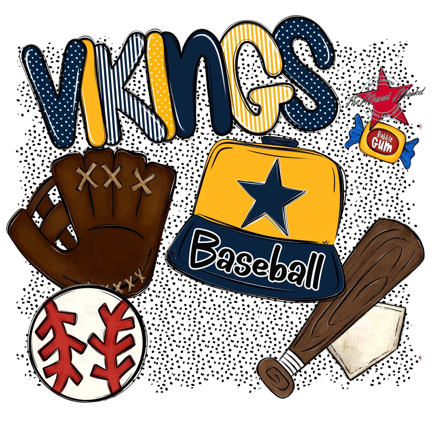 Vikings Baseball Spirit-Navy & Yellow