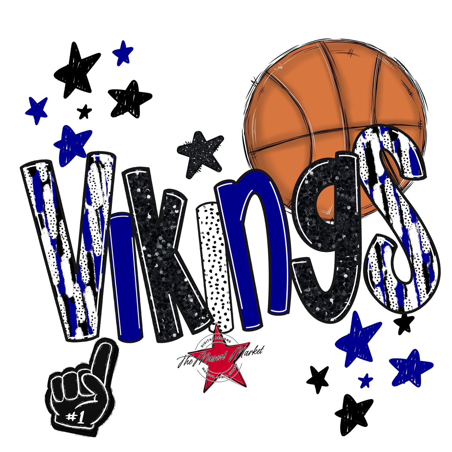 Vikings Basketball Scrape-Blue