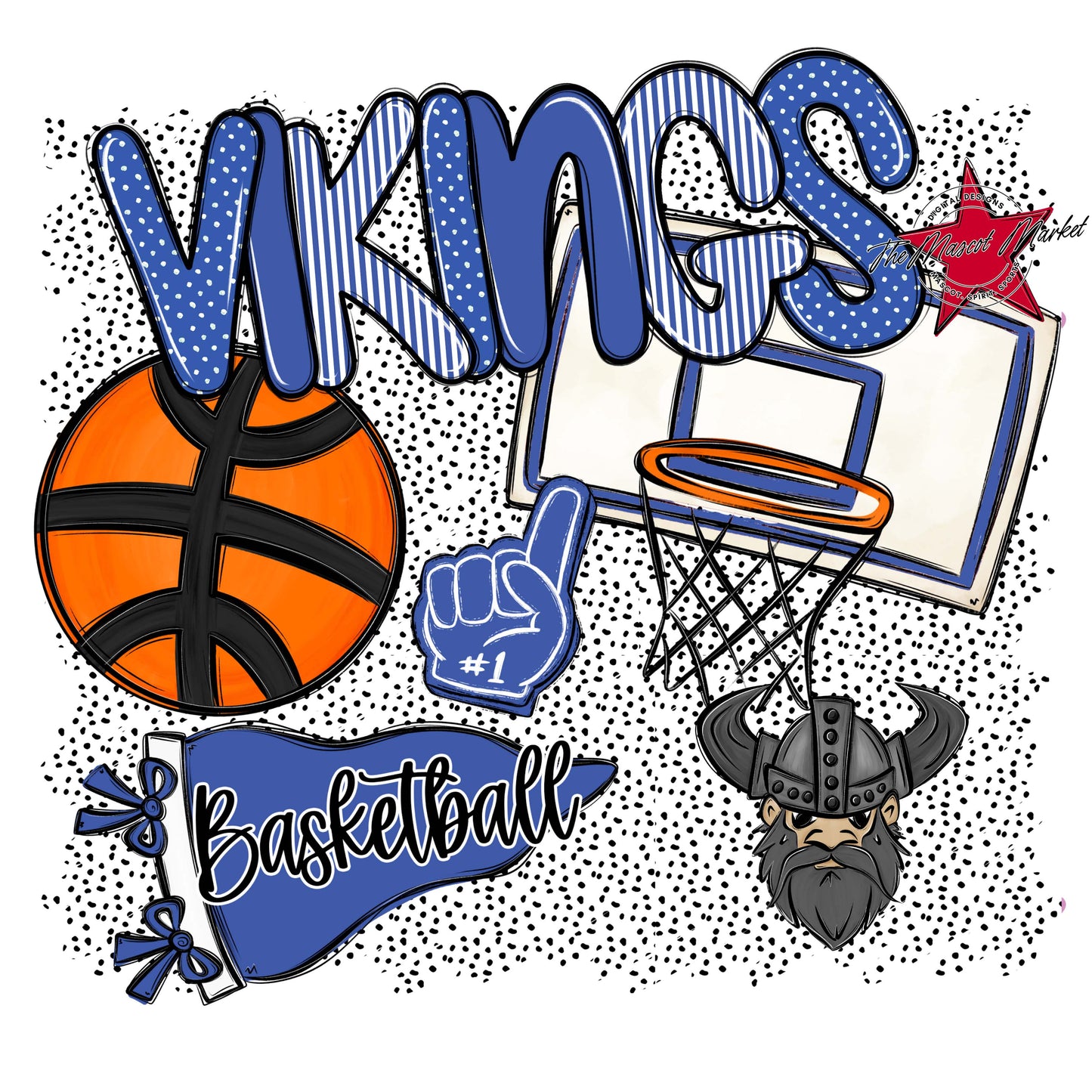 Vikings Basketball Spirit-Off Blue
