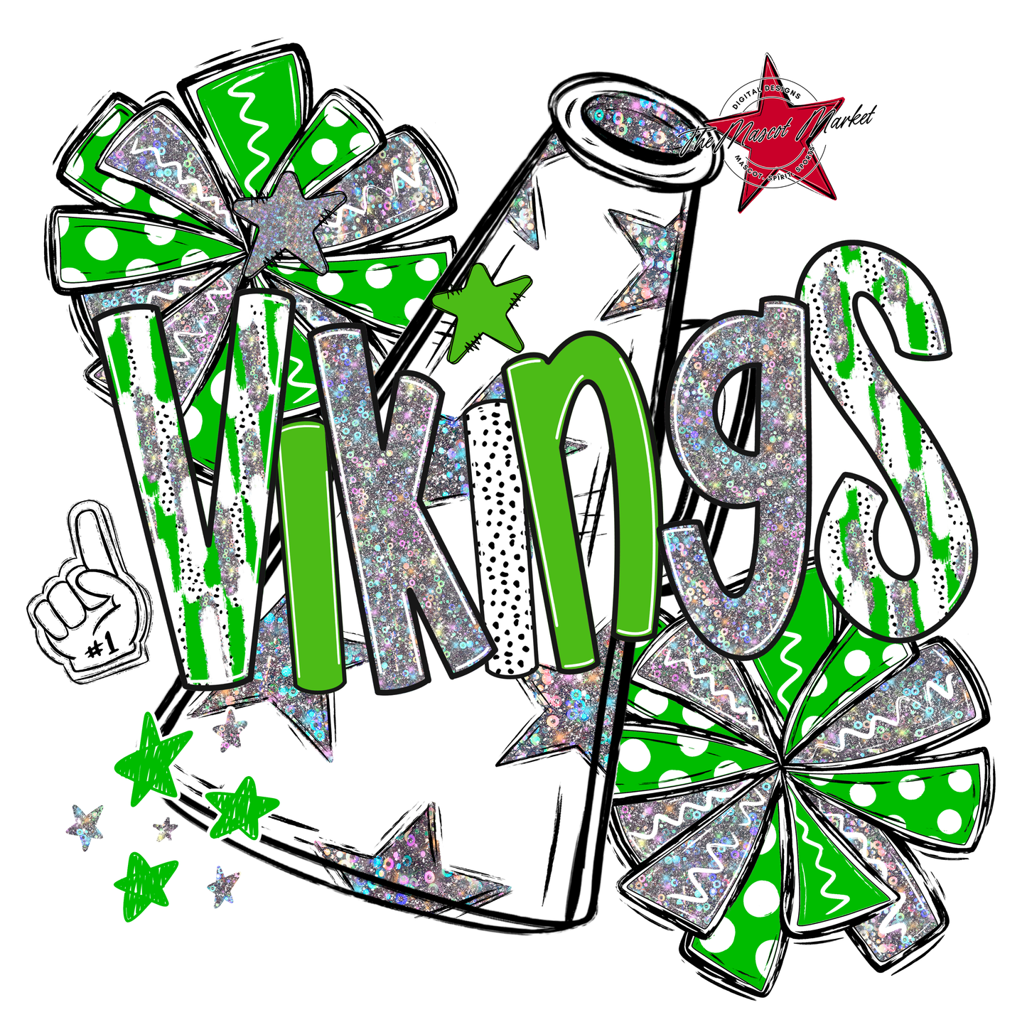 Vikings Cheer Megaphone Scrape-Bright Green