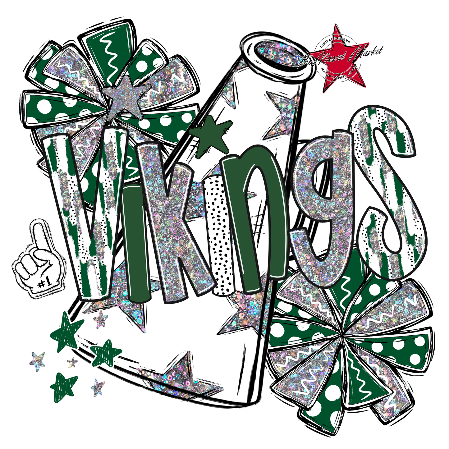 Vikings Cheer Megaphone Scrape-Green