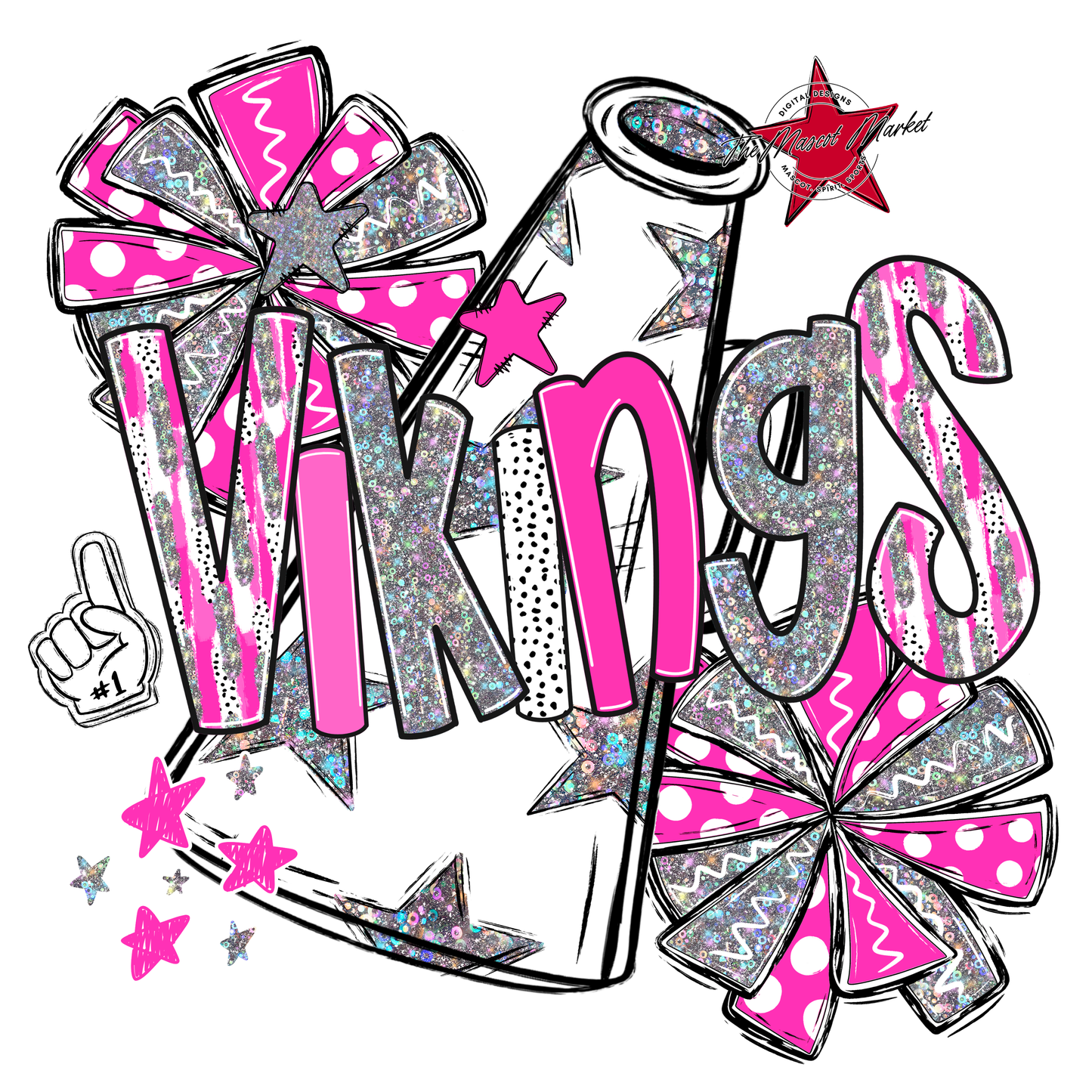 Vikings Cheer Megaphone Scrape-Pink