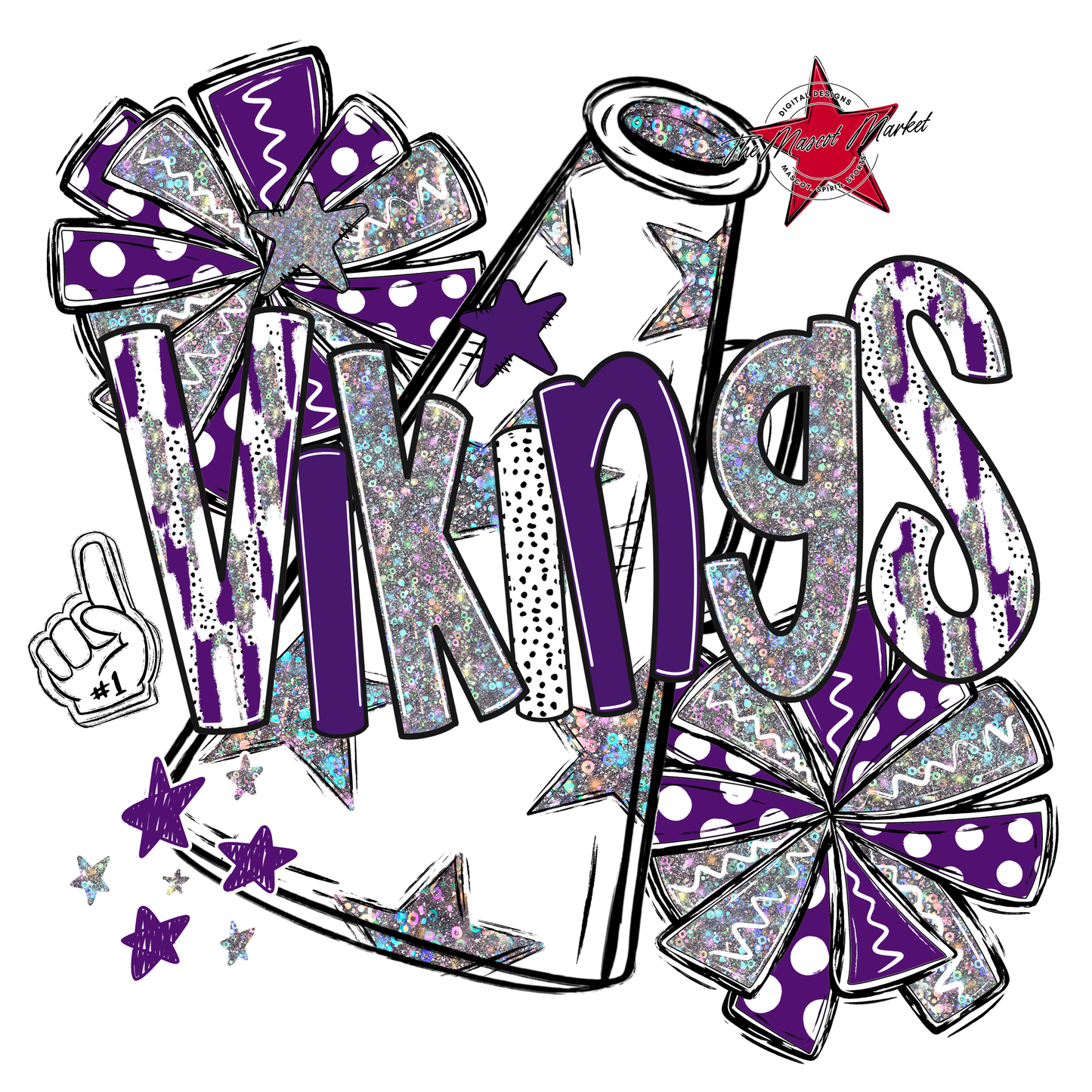 Vikings Cheer Megaphone Scrape-Purple