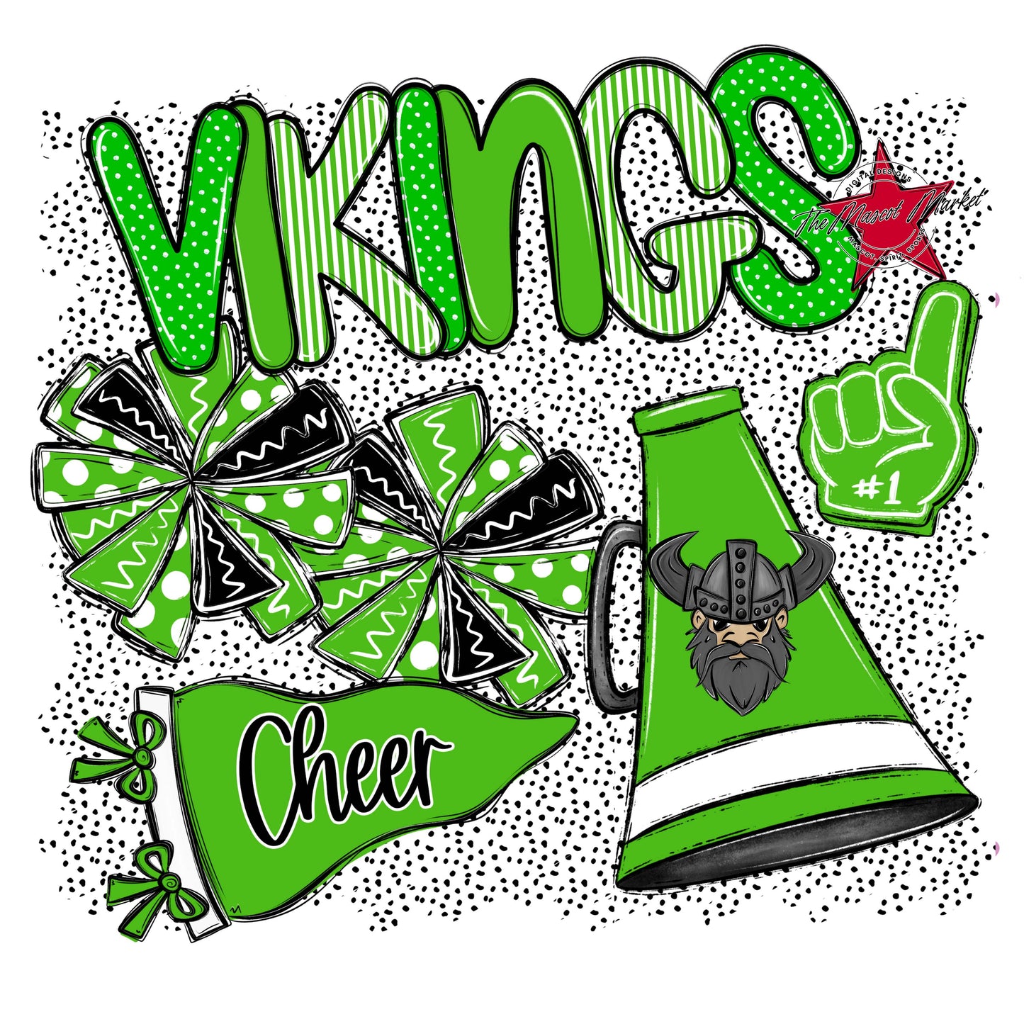 Vikings Cheer Spirit-Bright Green