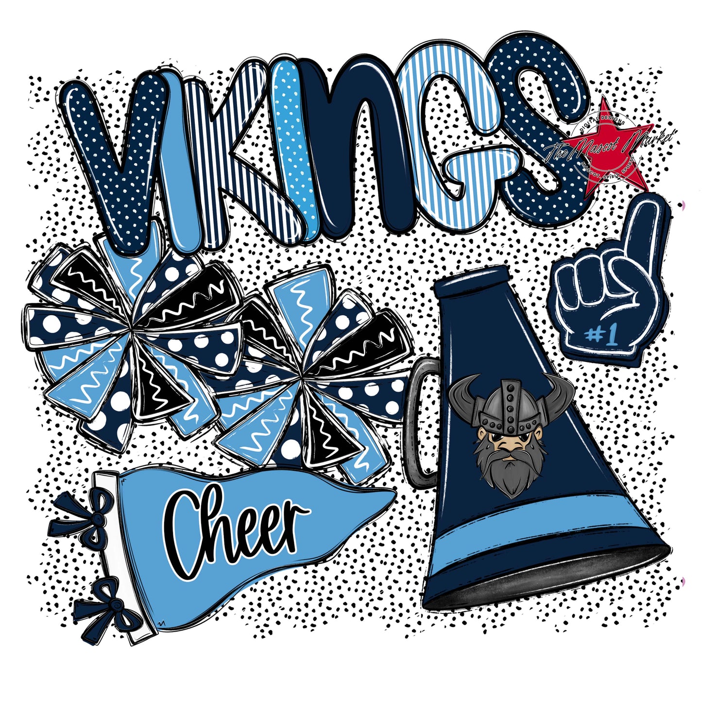 Vikings Cheer Spirit-Navy & Carolina Blue