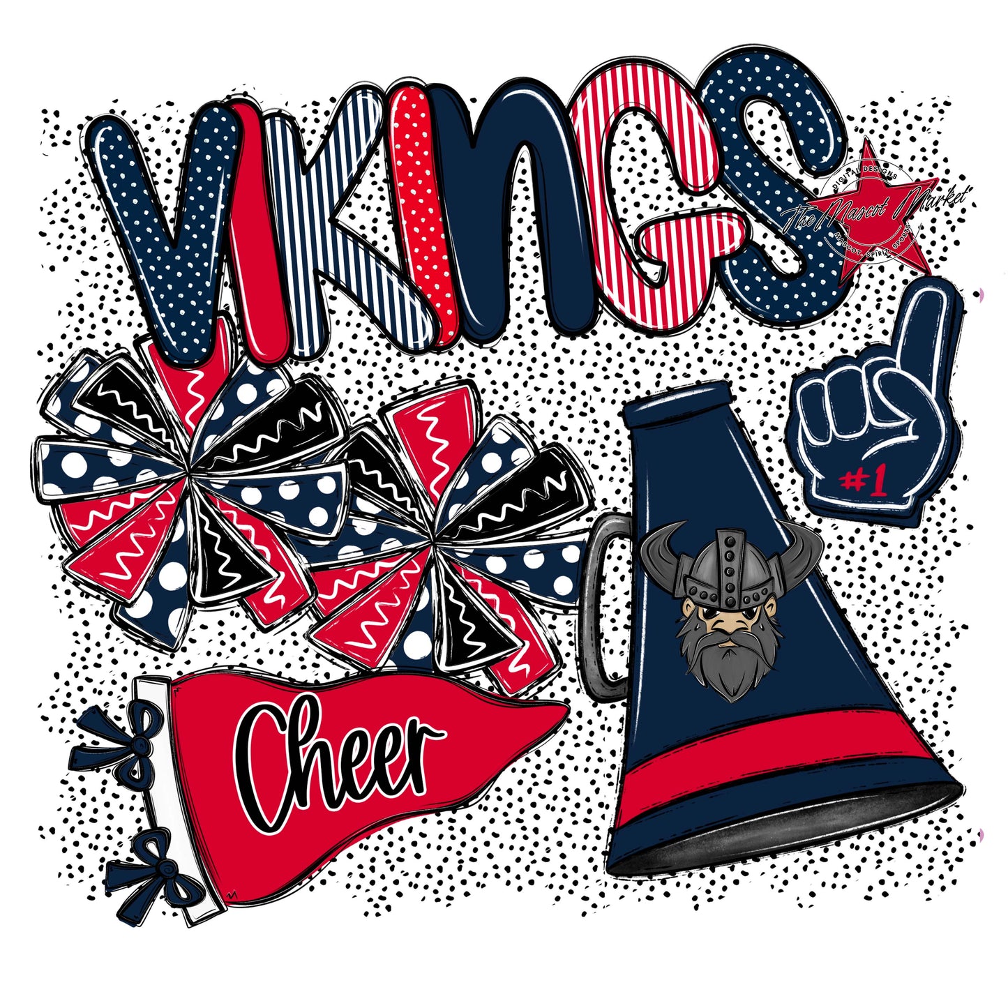 Vikings Cheer Spirit-Navy & Red