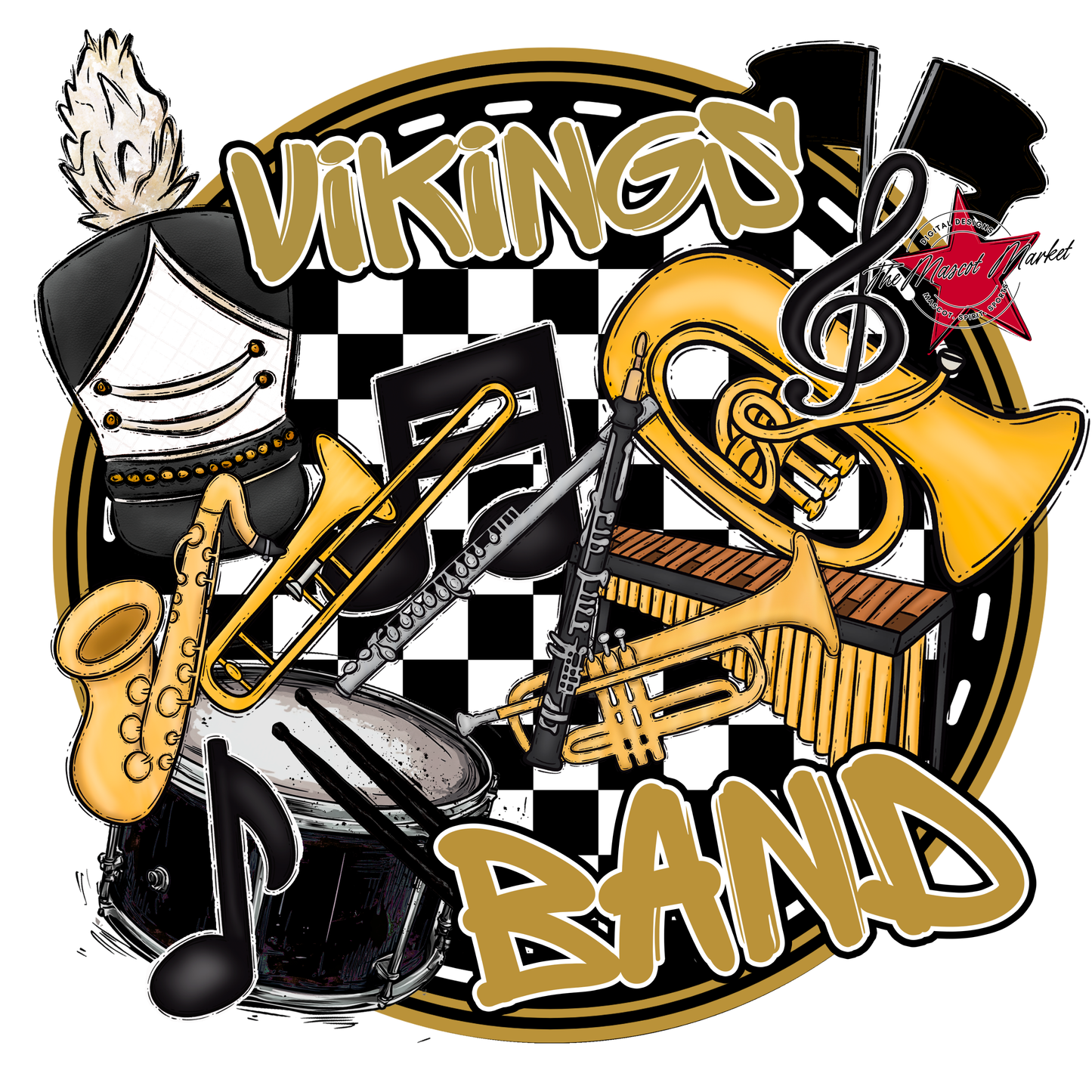 Vikings Circle Band Design-Gold