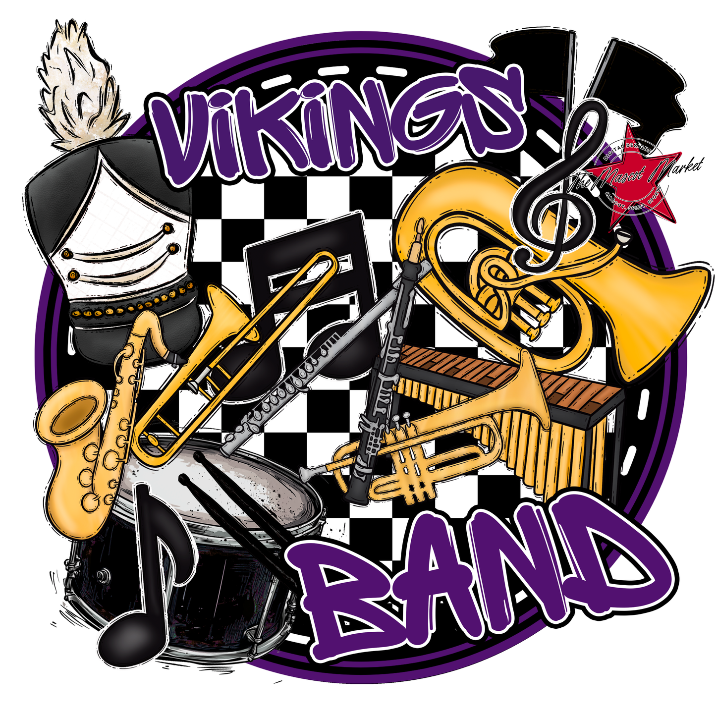 Vikings Circle Band Design-Purple