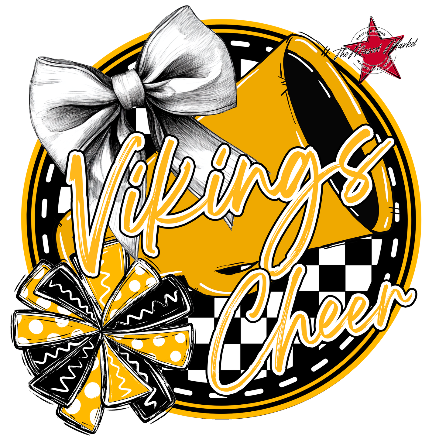 Vikings Circle Cheer Design-Yellow