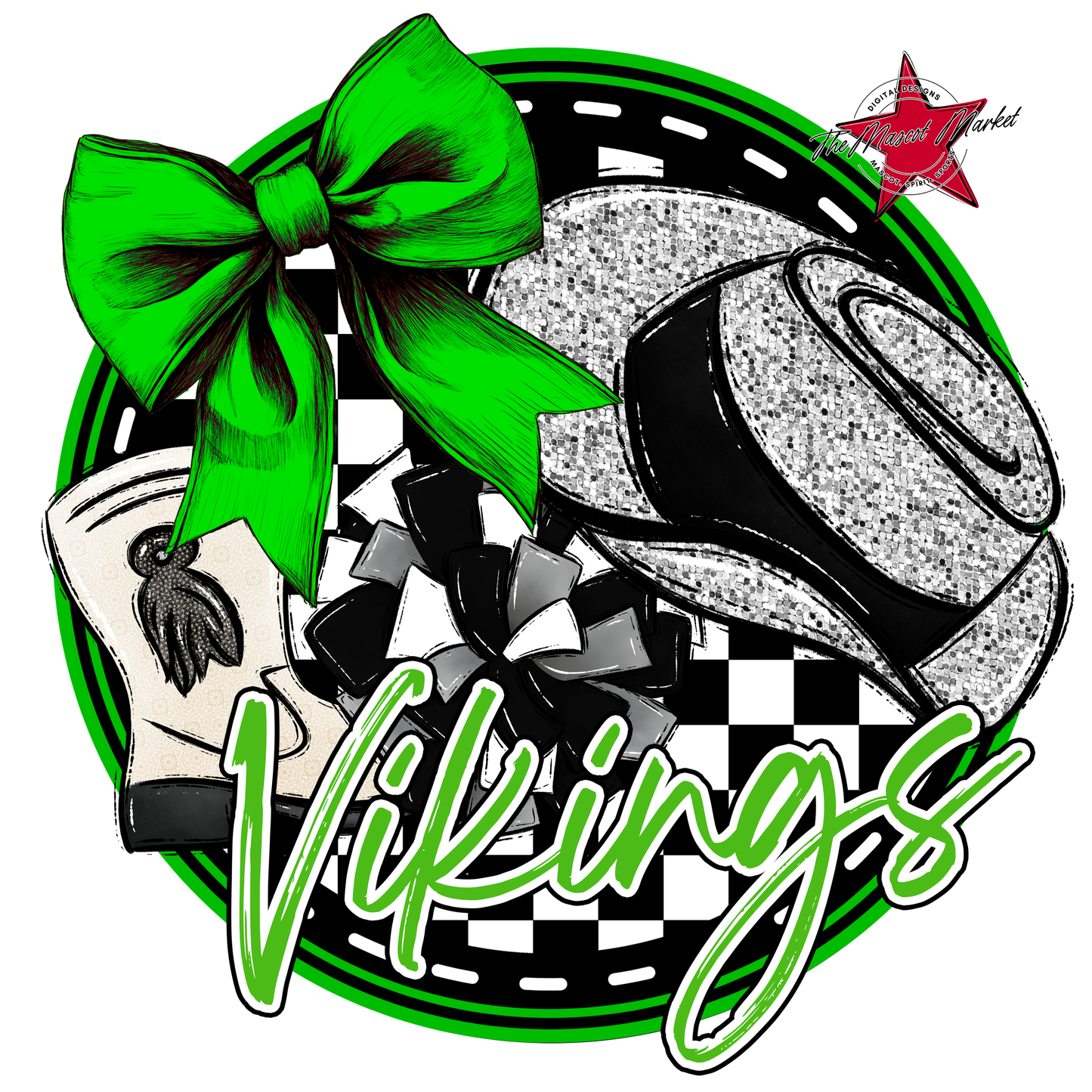 Vikings Circle Drillteam Design-Bright Green