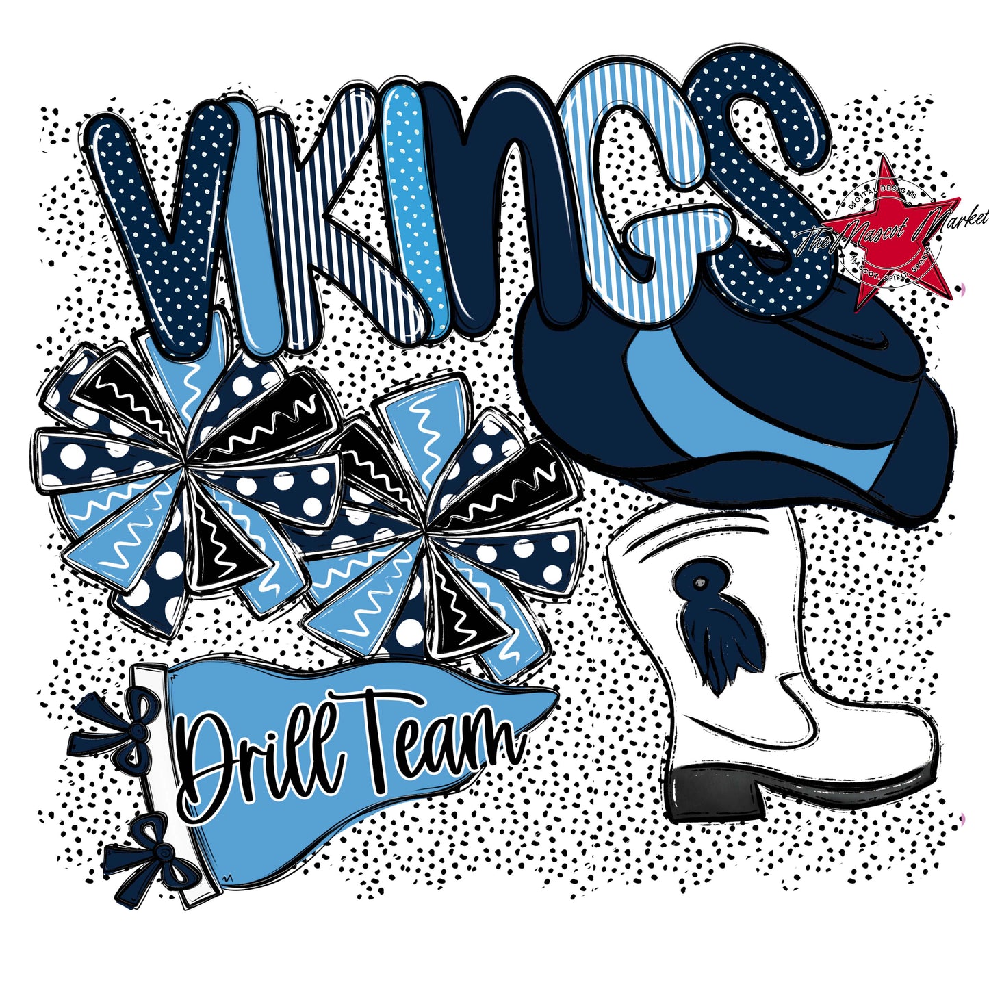Vikings Drillteam Spirit-Navy & Carolina Blue