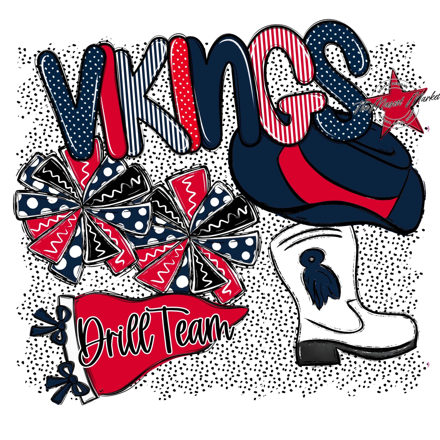 Vikings Drillteam Spirit-Navy & Red