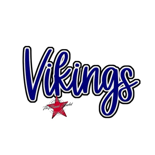 Vikings Faux Chenille Patch-Blue