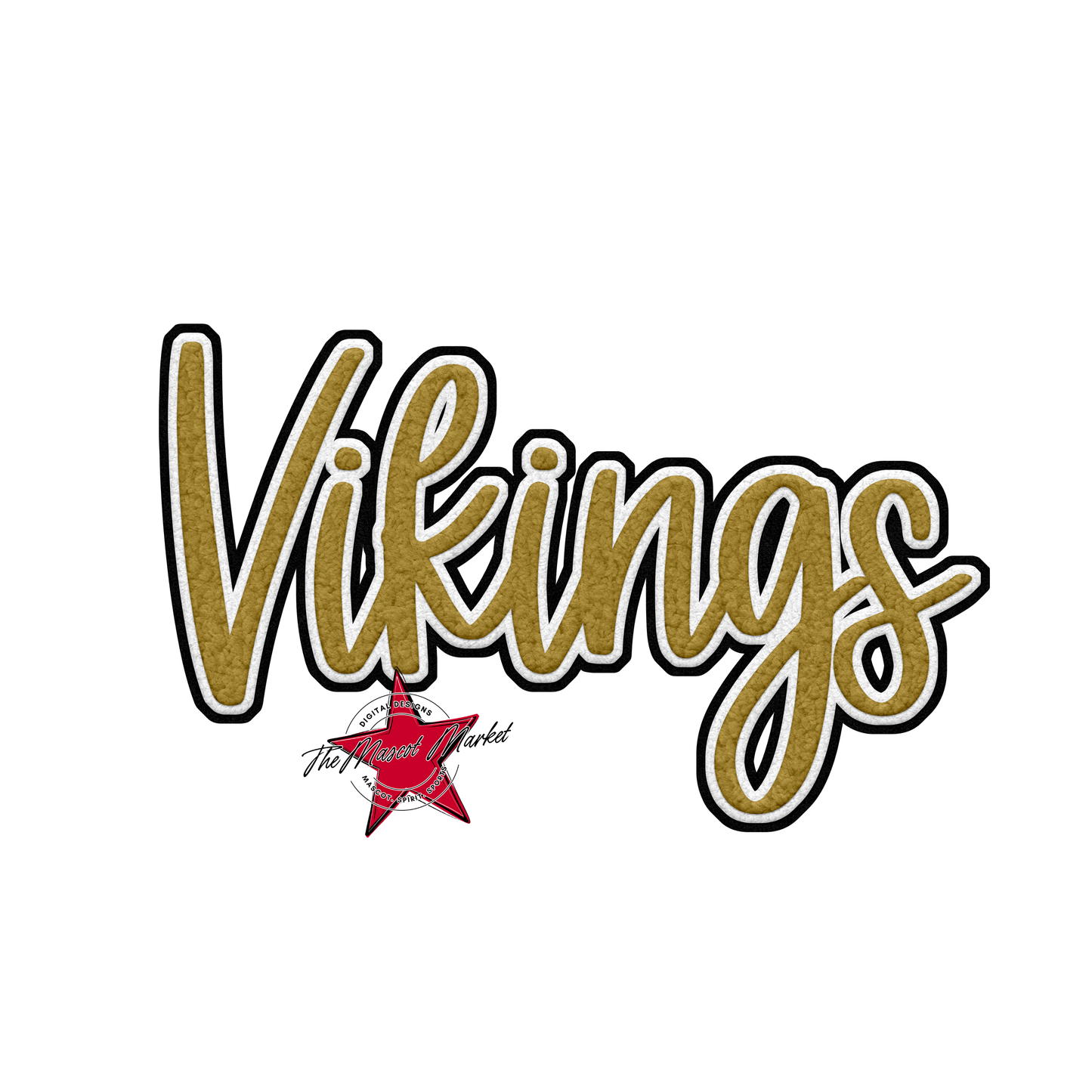 Vikings Faux Chenille Patch-Gold