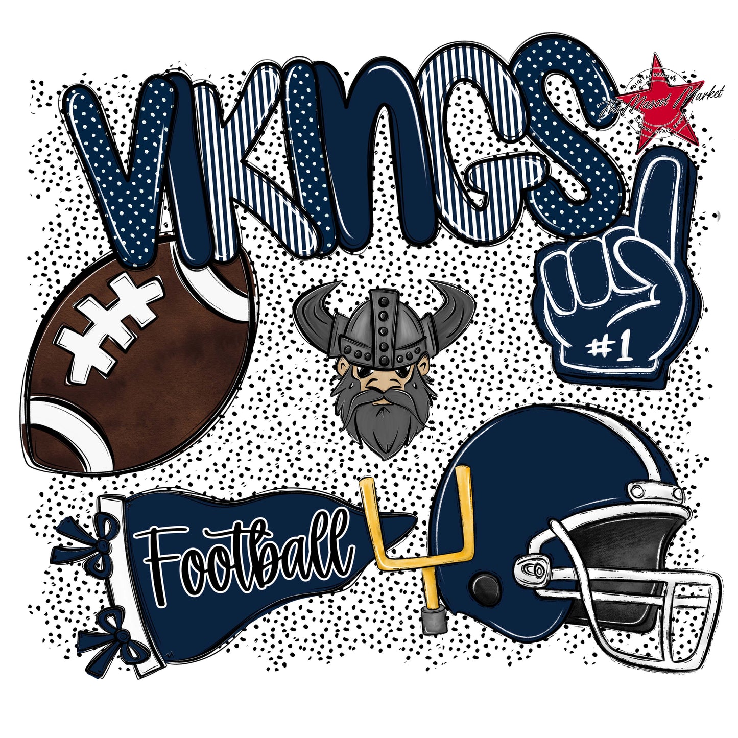 Vikings Football Spirit-Navy