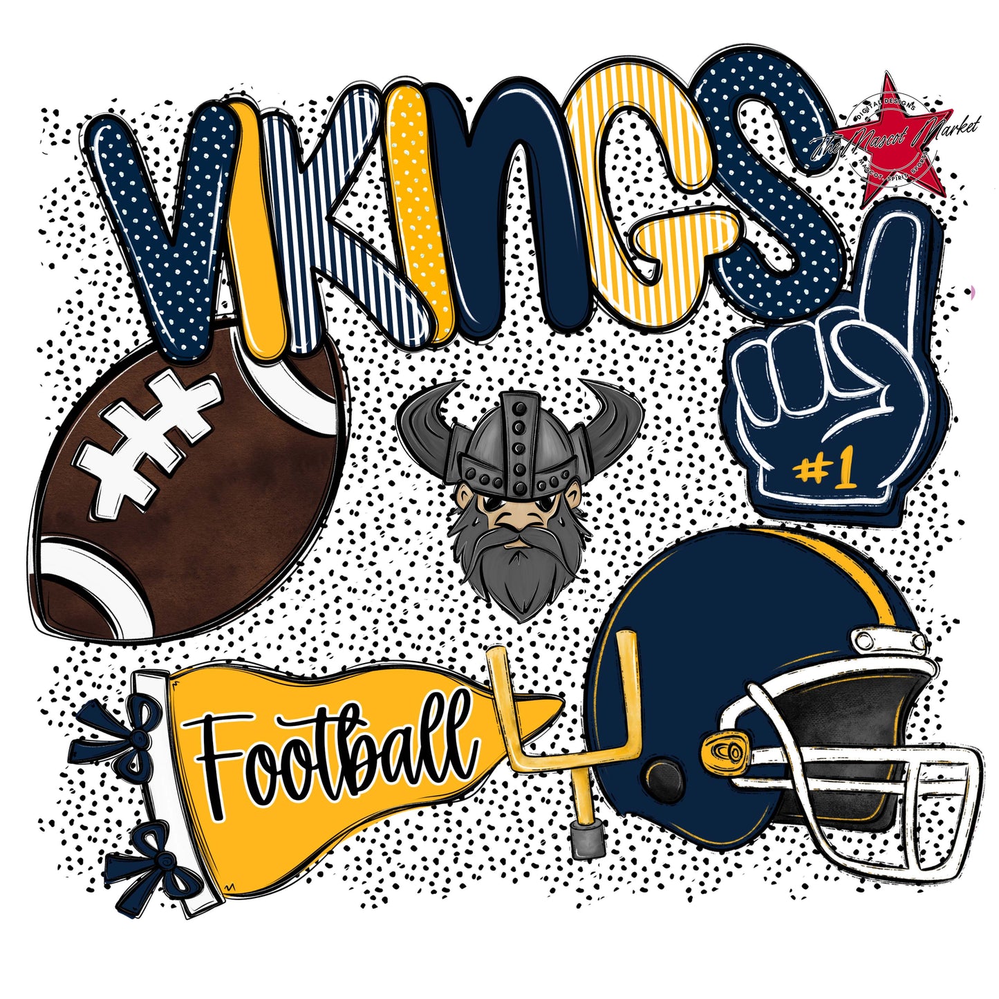 Vikings Football Spirit-Navy & Yellow