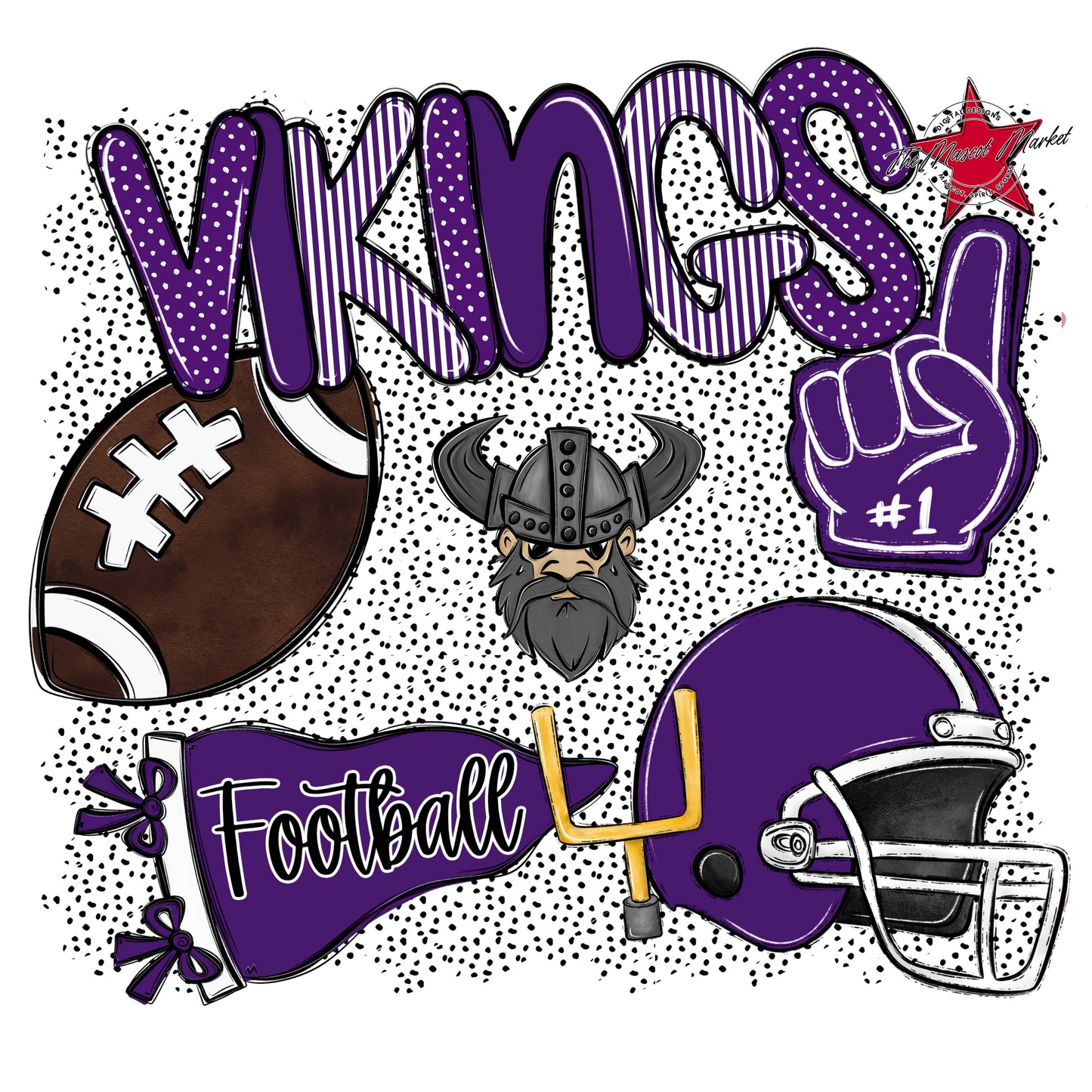 Vikings Football Spirit-Purple