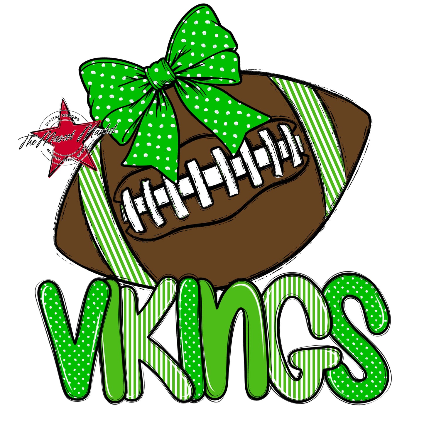 Vikings Football Spirit Design-Bright Green