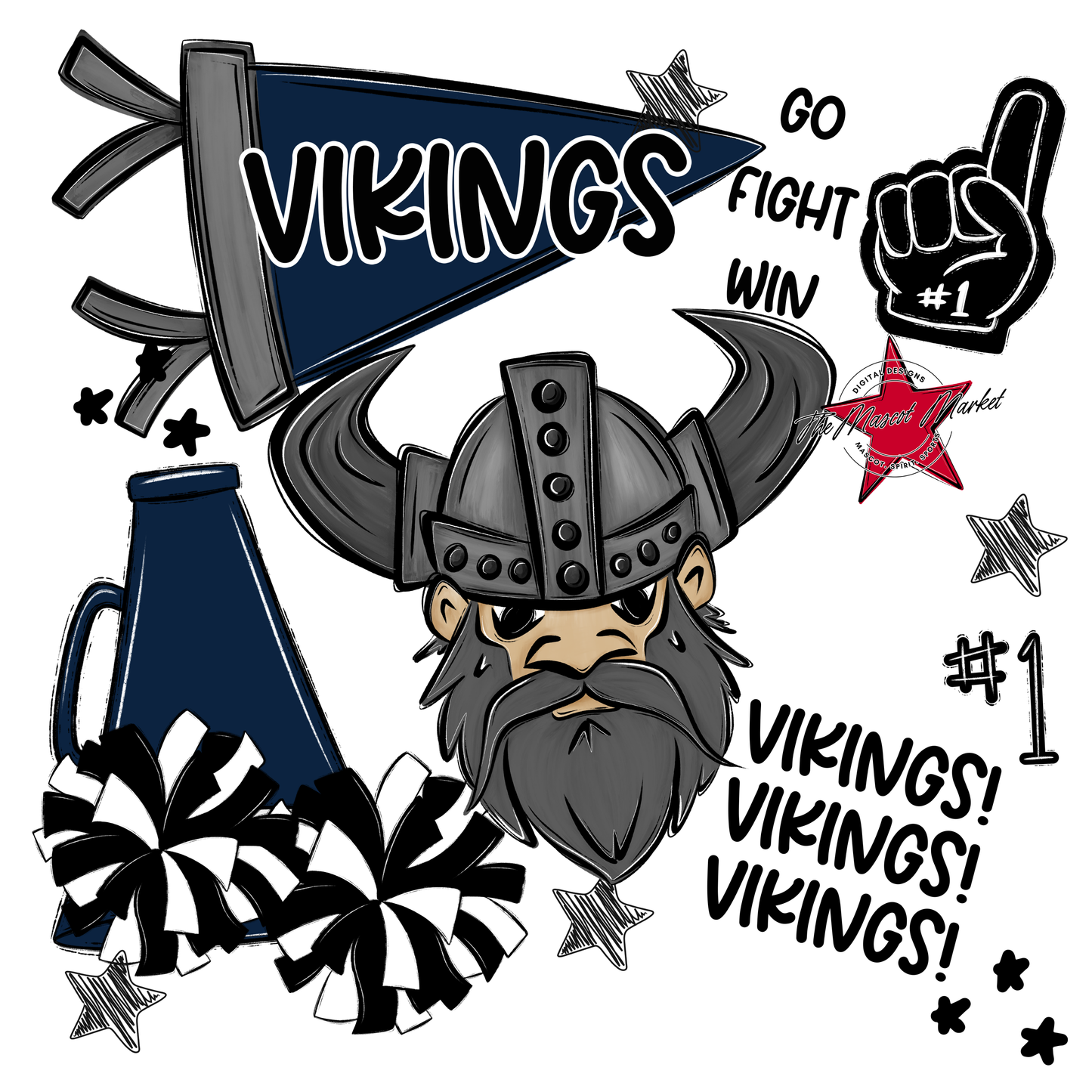 Vikings Spirit Design-Navy
