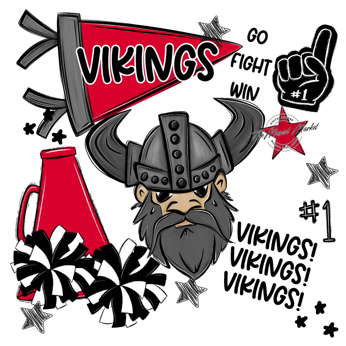 Vikings Spirit Design-Red