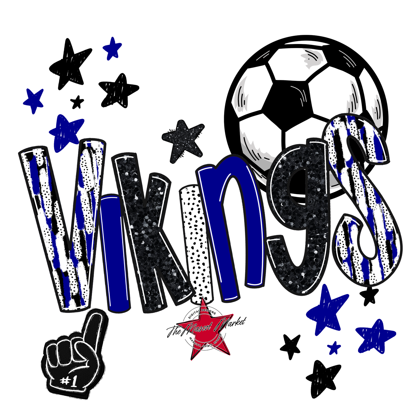 Vikings Soccer Scrape-Blue