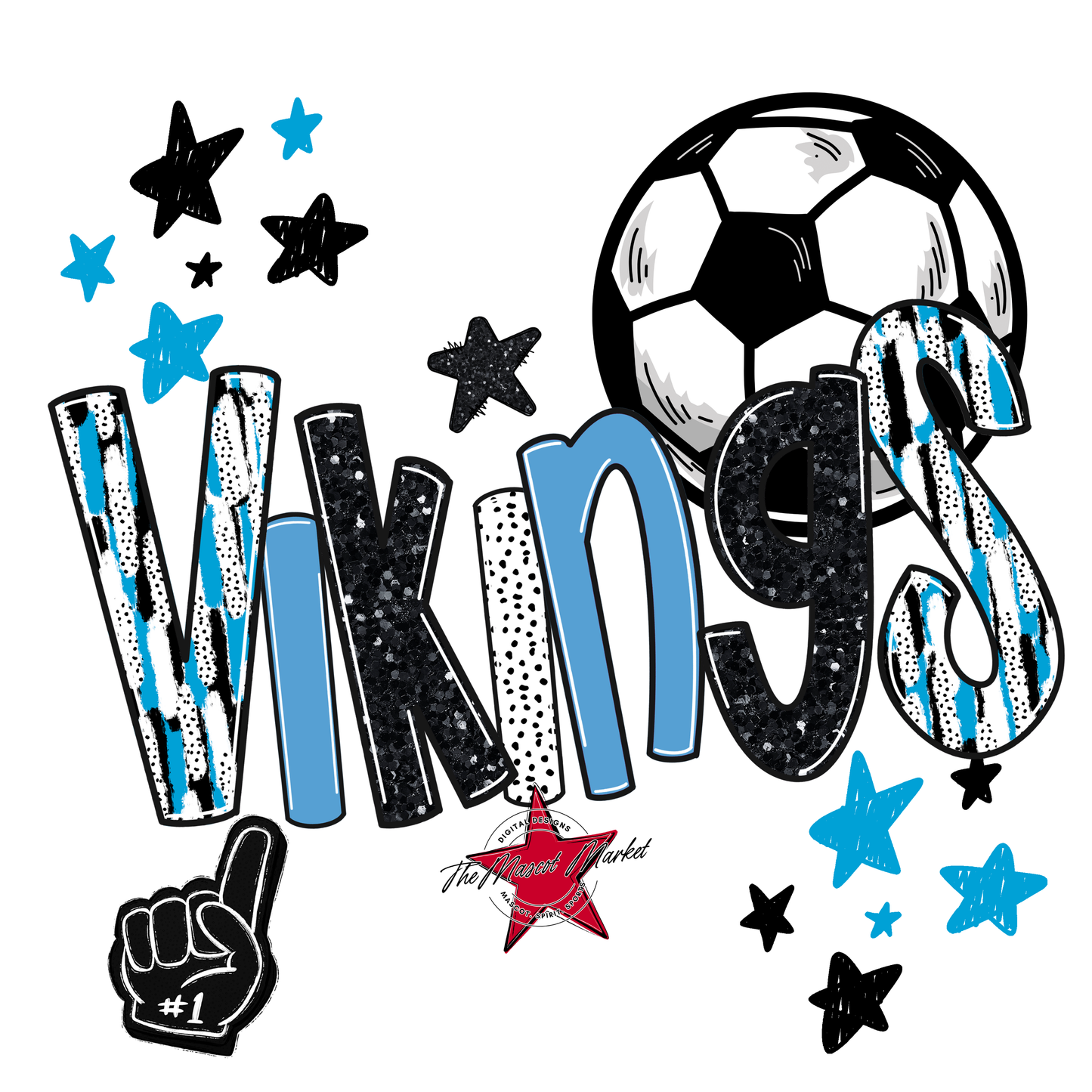 Vikings Soccer Scrape-Carolina Blue